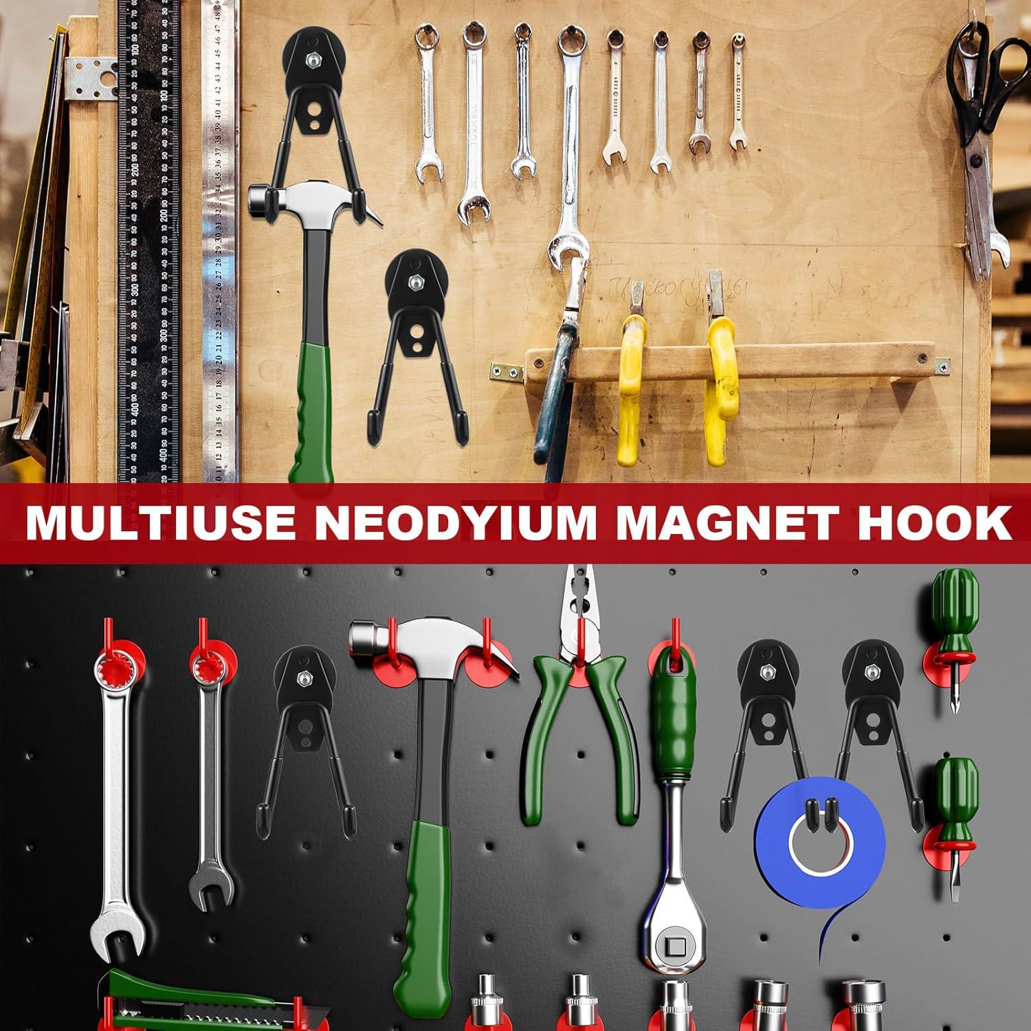 Garage Hooks Heavy Duty 12 Pack Steel Garage Storage Hooks Tool Hangers for Garage Wall Utility Wall Mount Garage Hooks and Hangers with Anti Slip Coating for Garden Tools Ladders Bulky Items