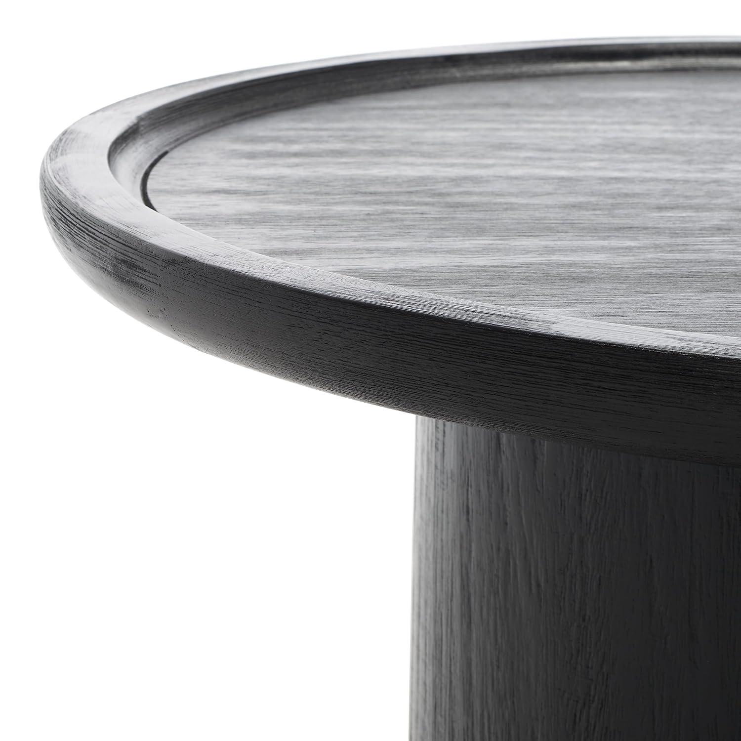 Devin Round Coffee Table - Black - Safavieh