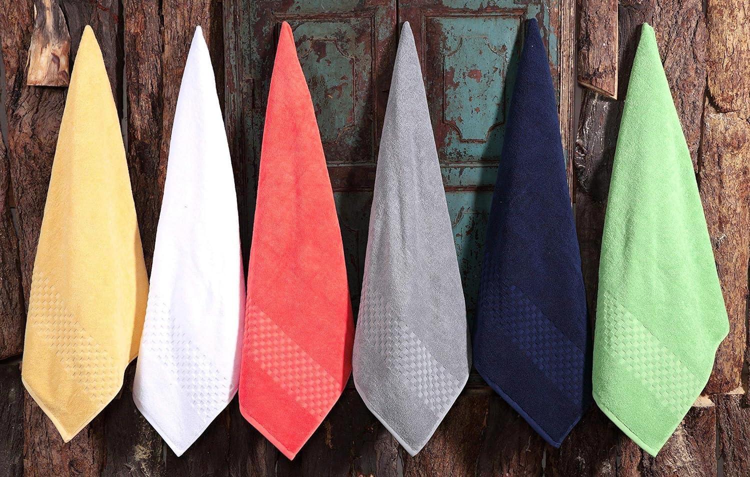 Luxury 100% Cotton 6-Piece Towel Set, 650 GSM Hotel Collection, Super Soft and Highly Absorbent (Multicolor, 6 Pack Set)