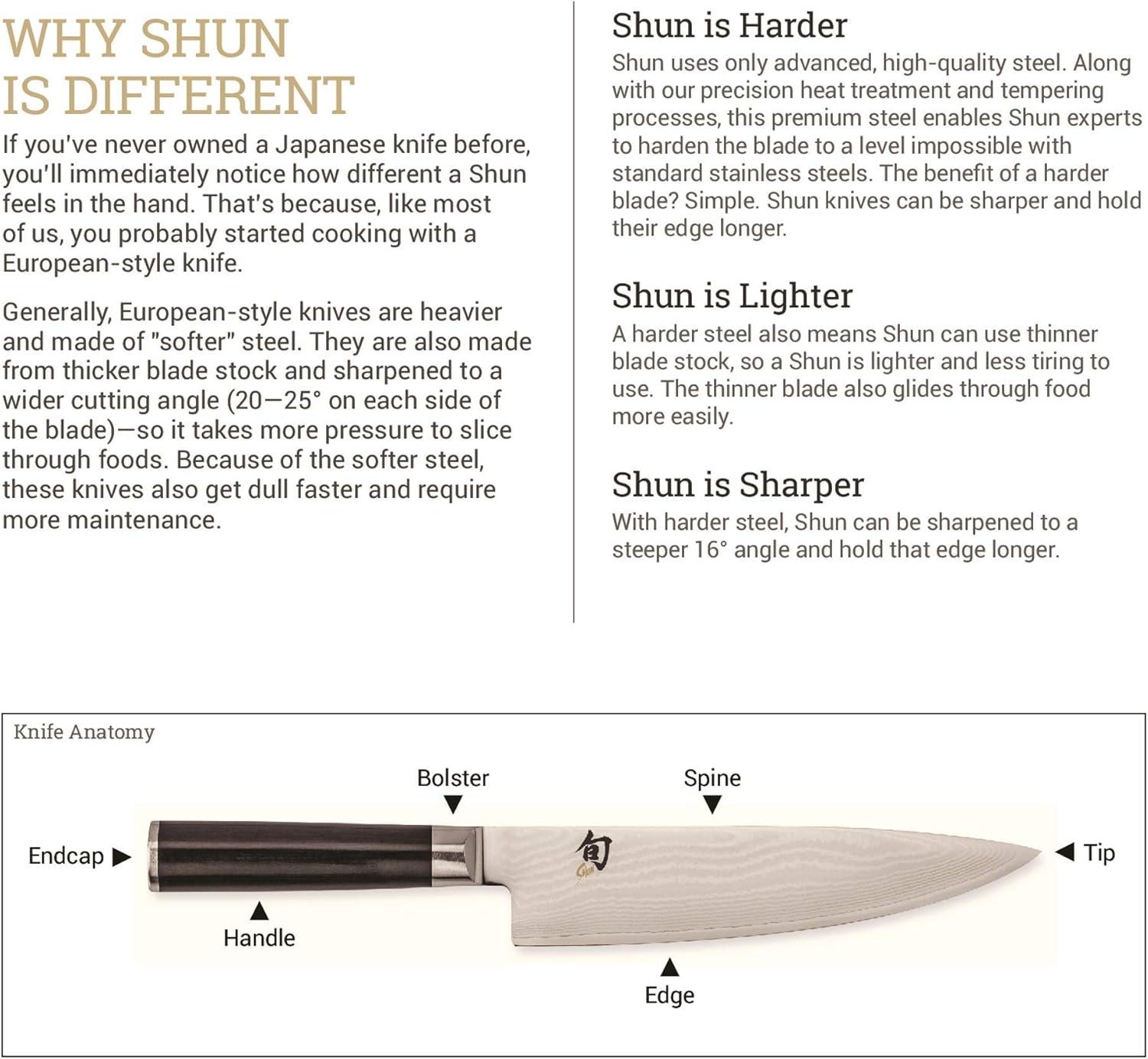 Shun Classic 3-Piece Knife Set with Ebony Handles