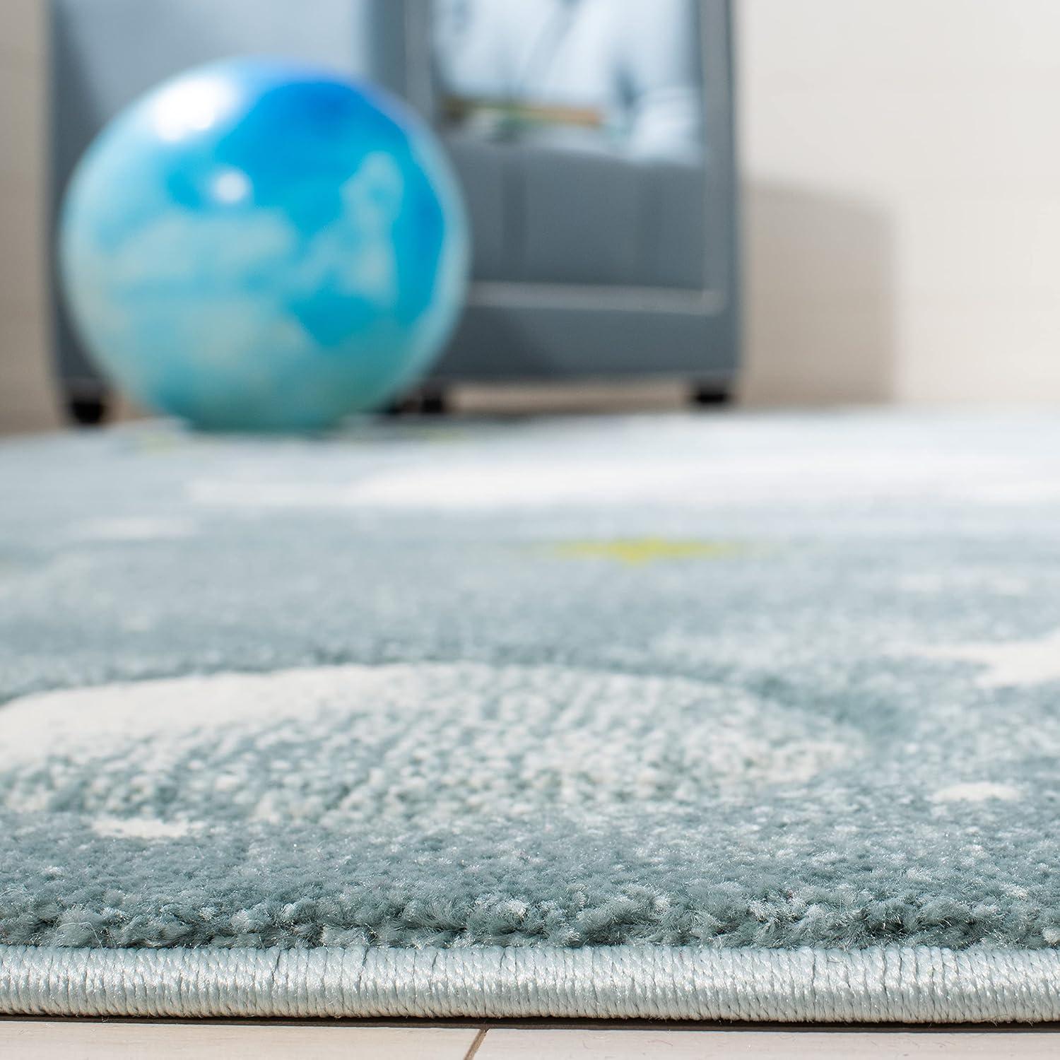 Carousel Kids  CRK103 Loomed Indoor Area Rug - Teal/Ivory - 4'x6' - Safavieh