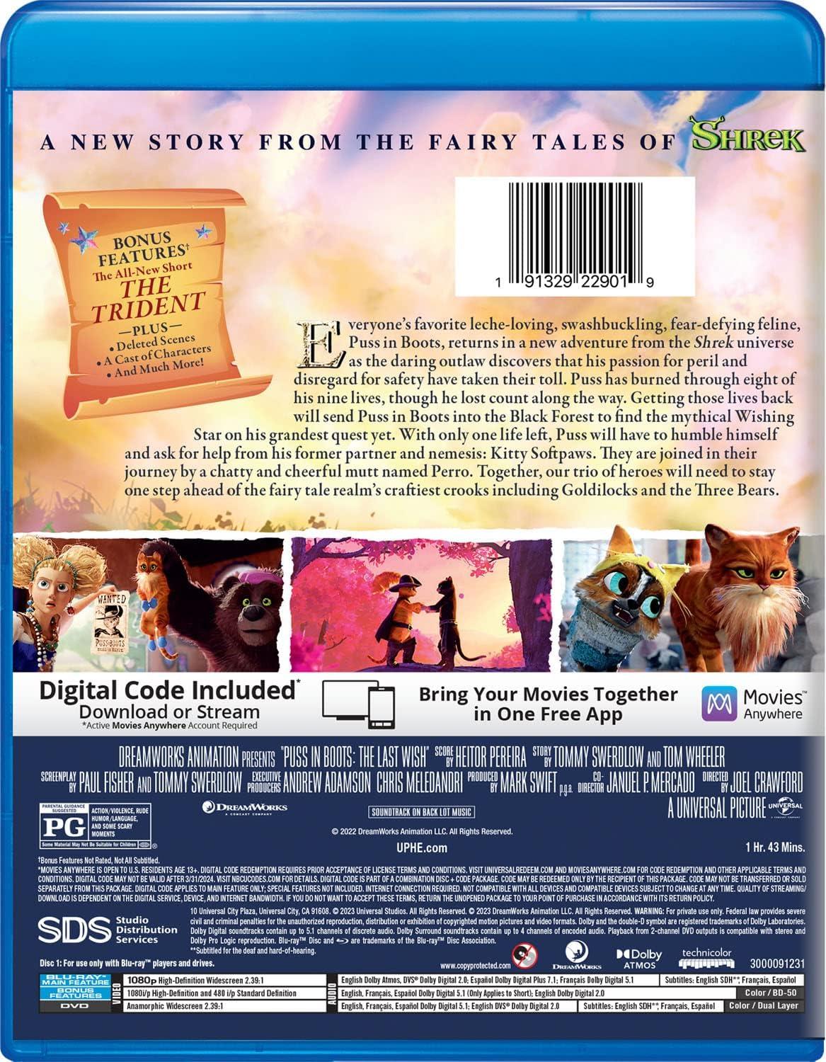 Puss in Boots the Last Wish (Blu-ray)