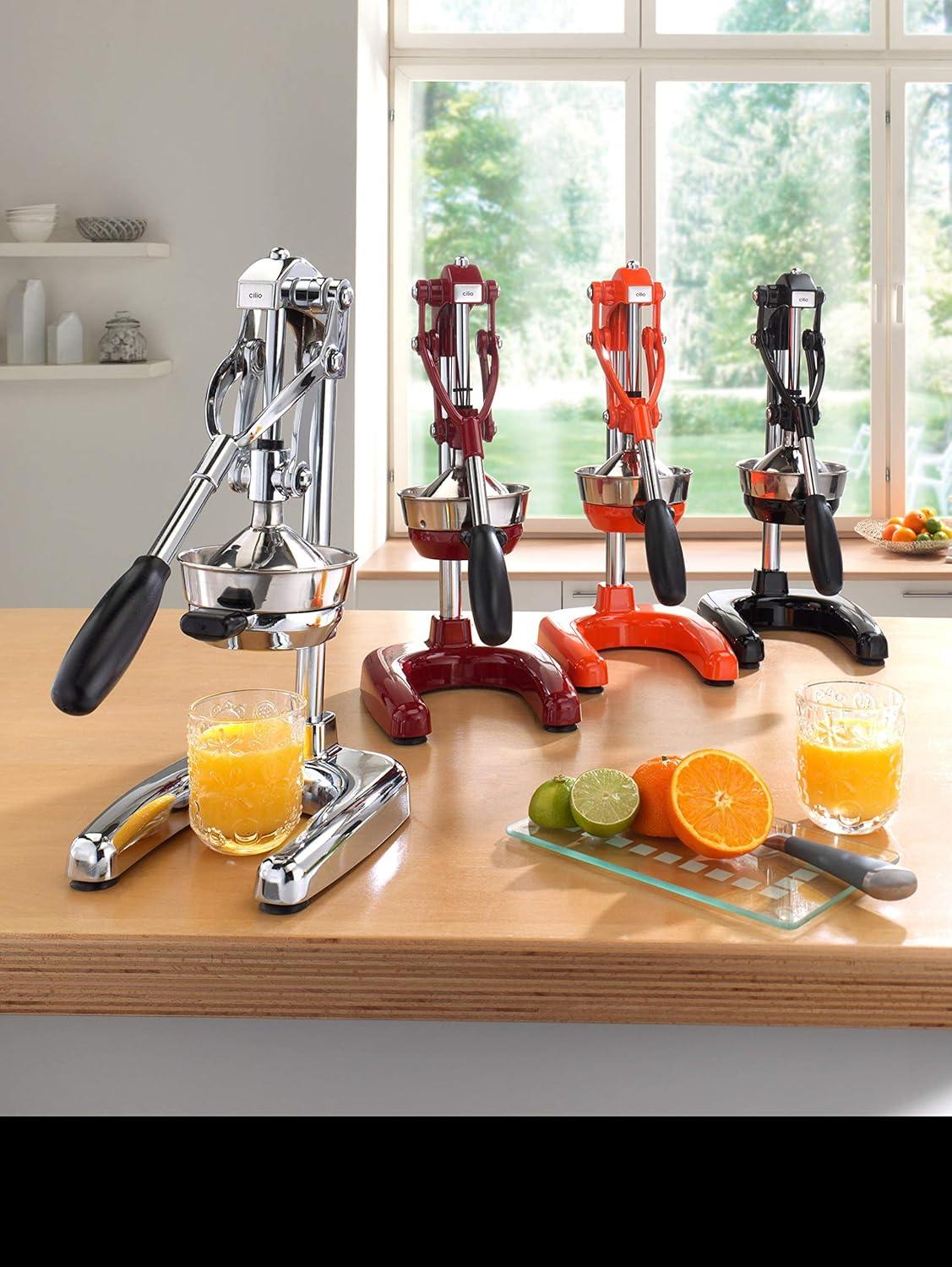 Red Stainless Steel Professional Citrus Juicer with Lever