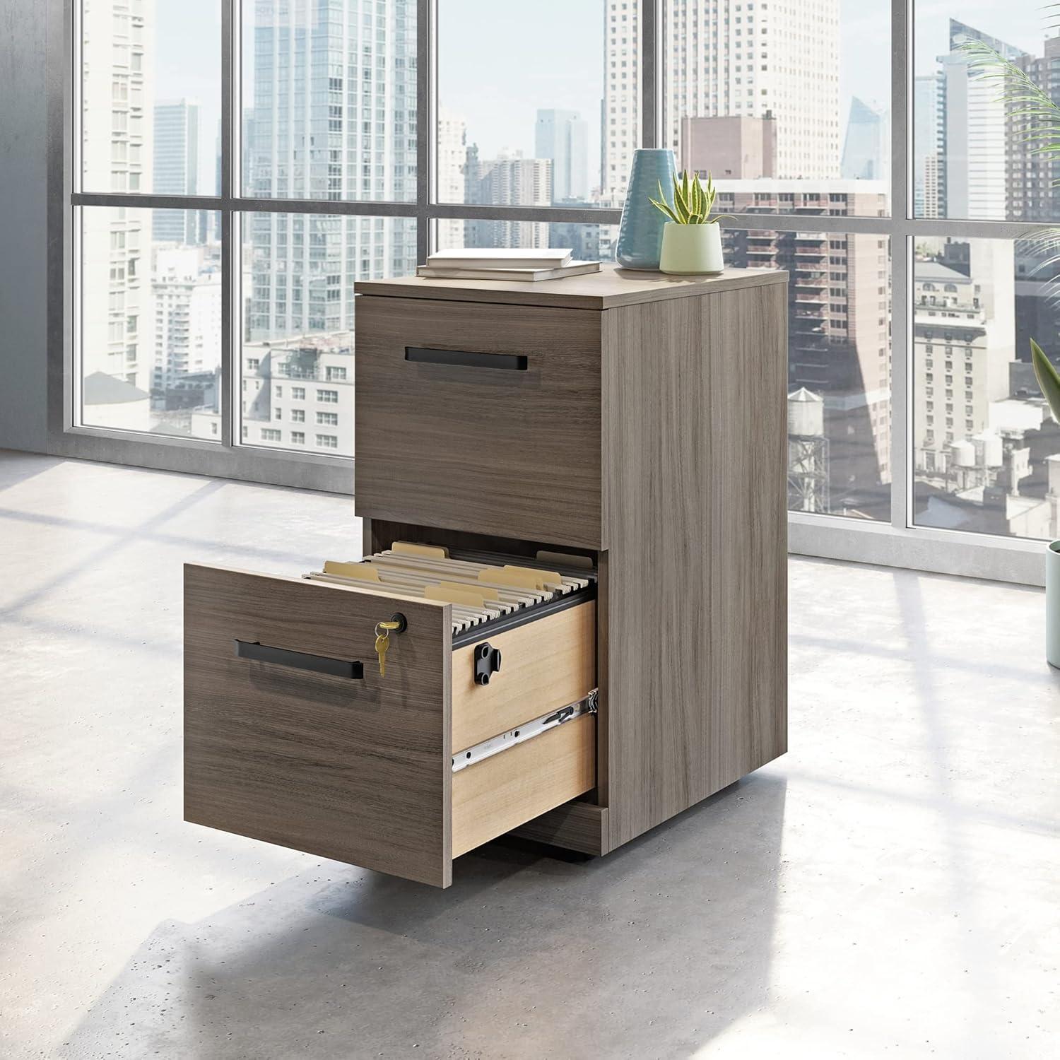 Sauder Affirm Engineered Wood 2-Drawer Mobile File in Hudson Elm/Brown