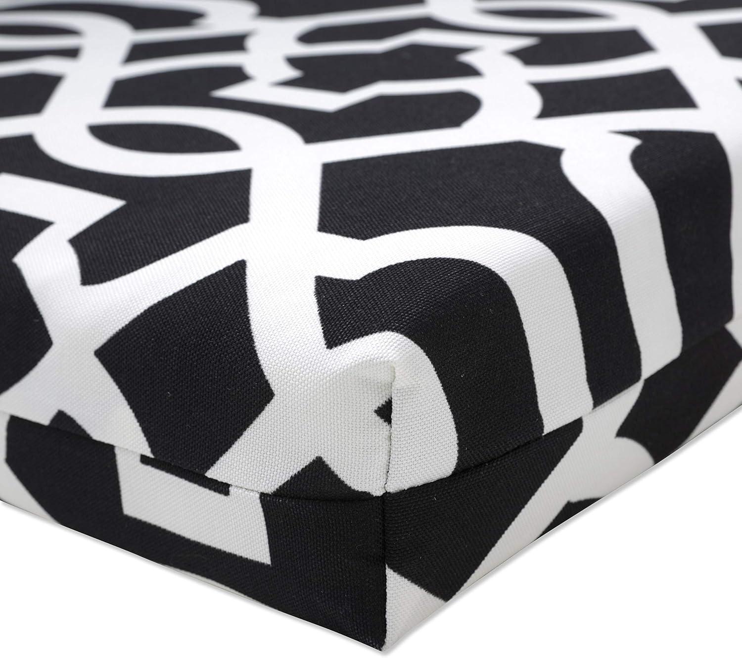 Outdoor Seat Square Cushion Geo Black/White - Pillow Perfect