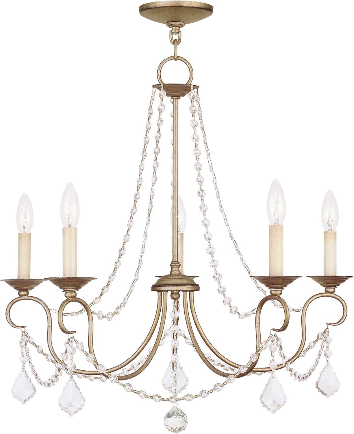Livex Lighting Pennington 5 - Light Chandelier in  Antique Silver Leaf