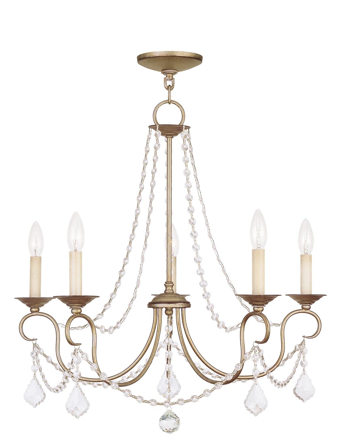Livex Lighting Pennington 5 - Light Chandelier in  Antique Silver Leaf