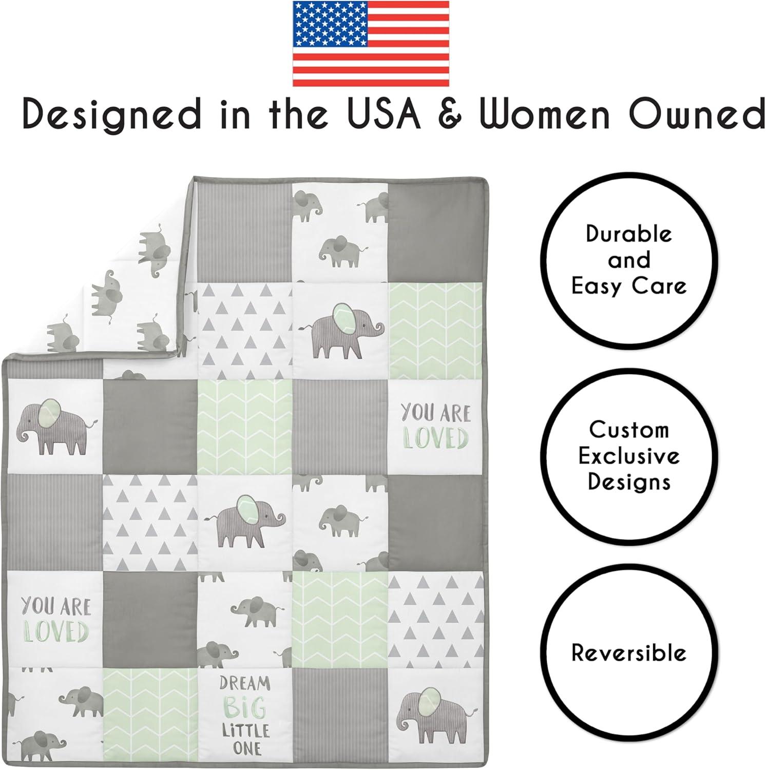 Elephant 4 Piece Crib Bedding Set