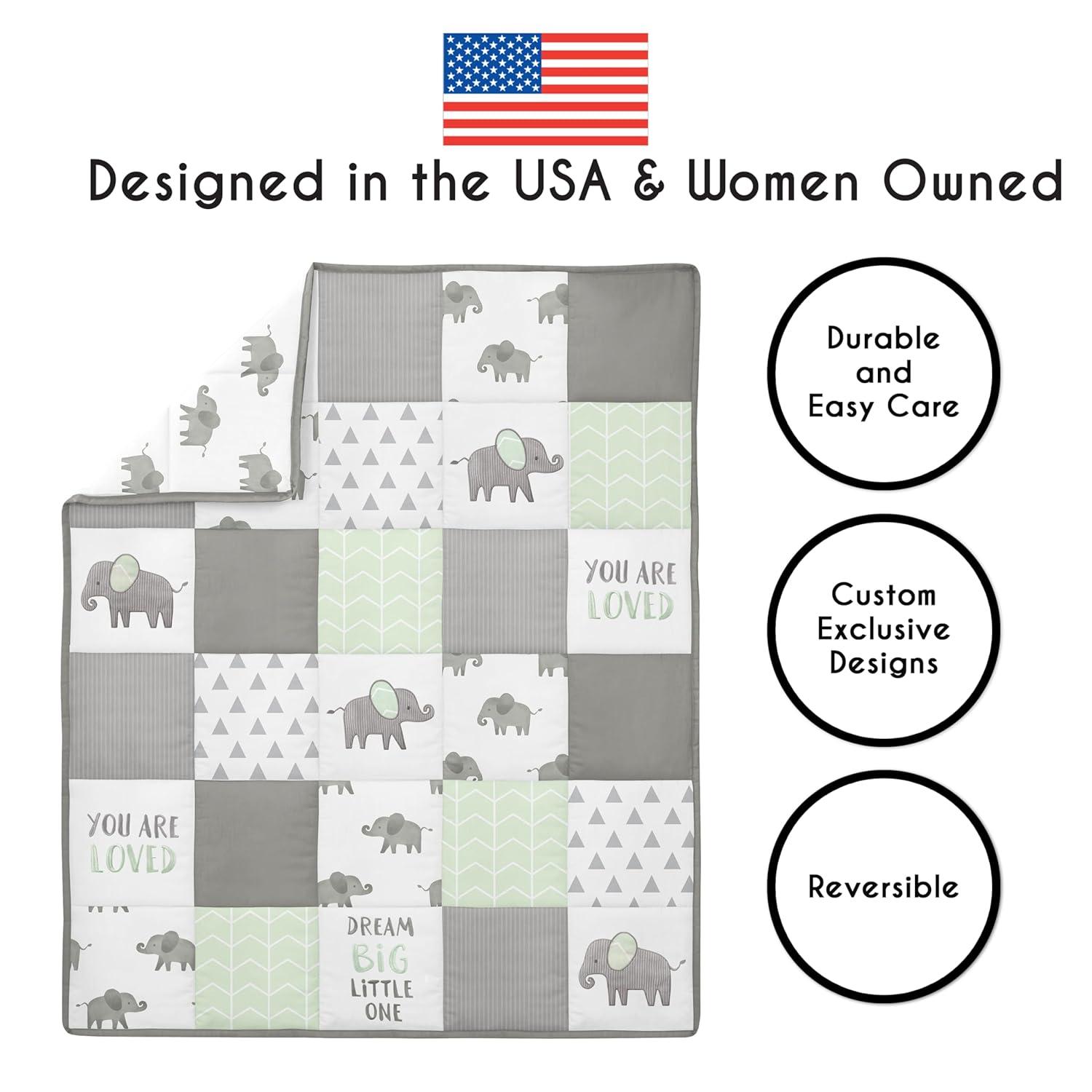 Elephant 4 Piece Crib Bedding Set