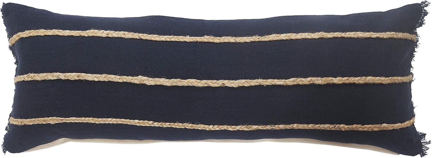 Ox Bay 14" x 36" Navy/ Tan Stripe Cotton Blend Pillow Cover