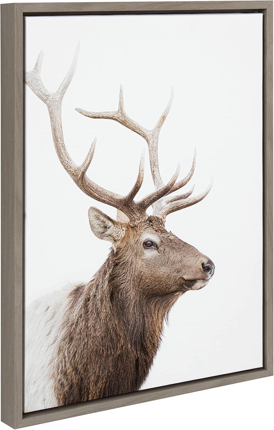 Sylvie Stag Profile Framed Canvas by Amy Peterson Art Studio - Kate & Laurel All Things Decor