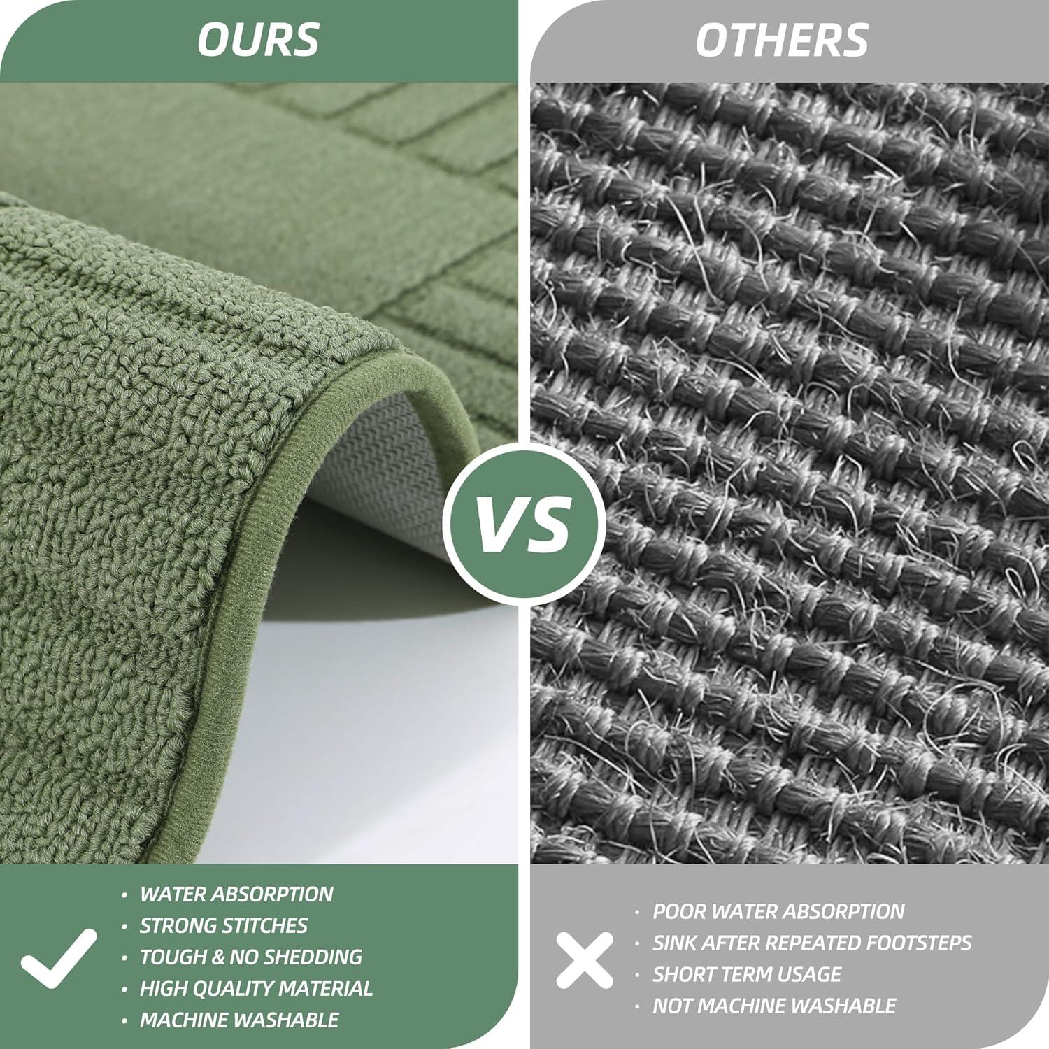 Hokku Designs Machine Washable Non-Skid Kitchen Mat 2 Pieces