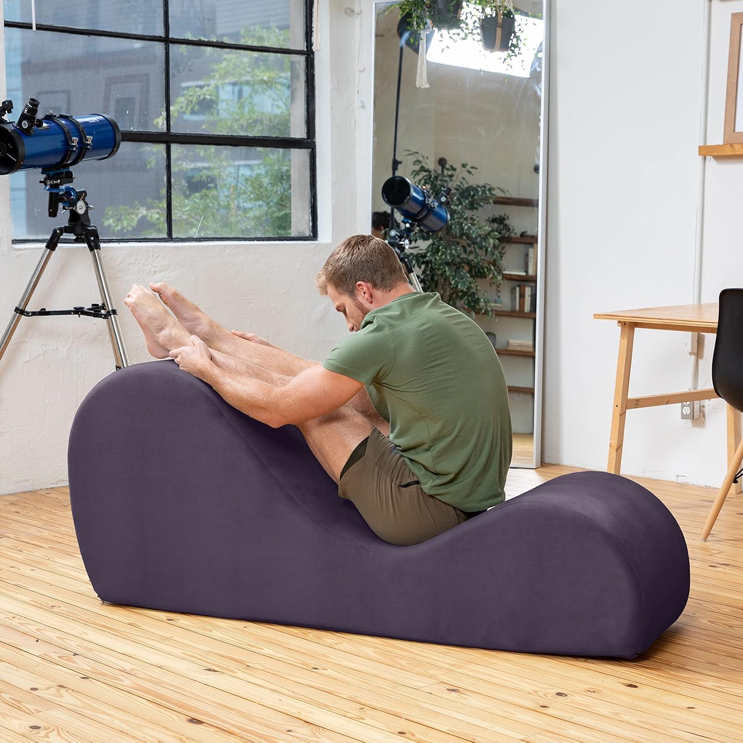 Avana Yoga Chaise Lounge Chair, Aubergine