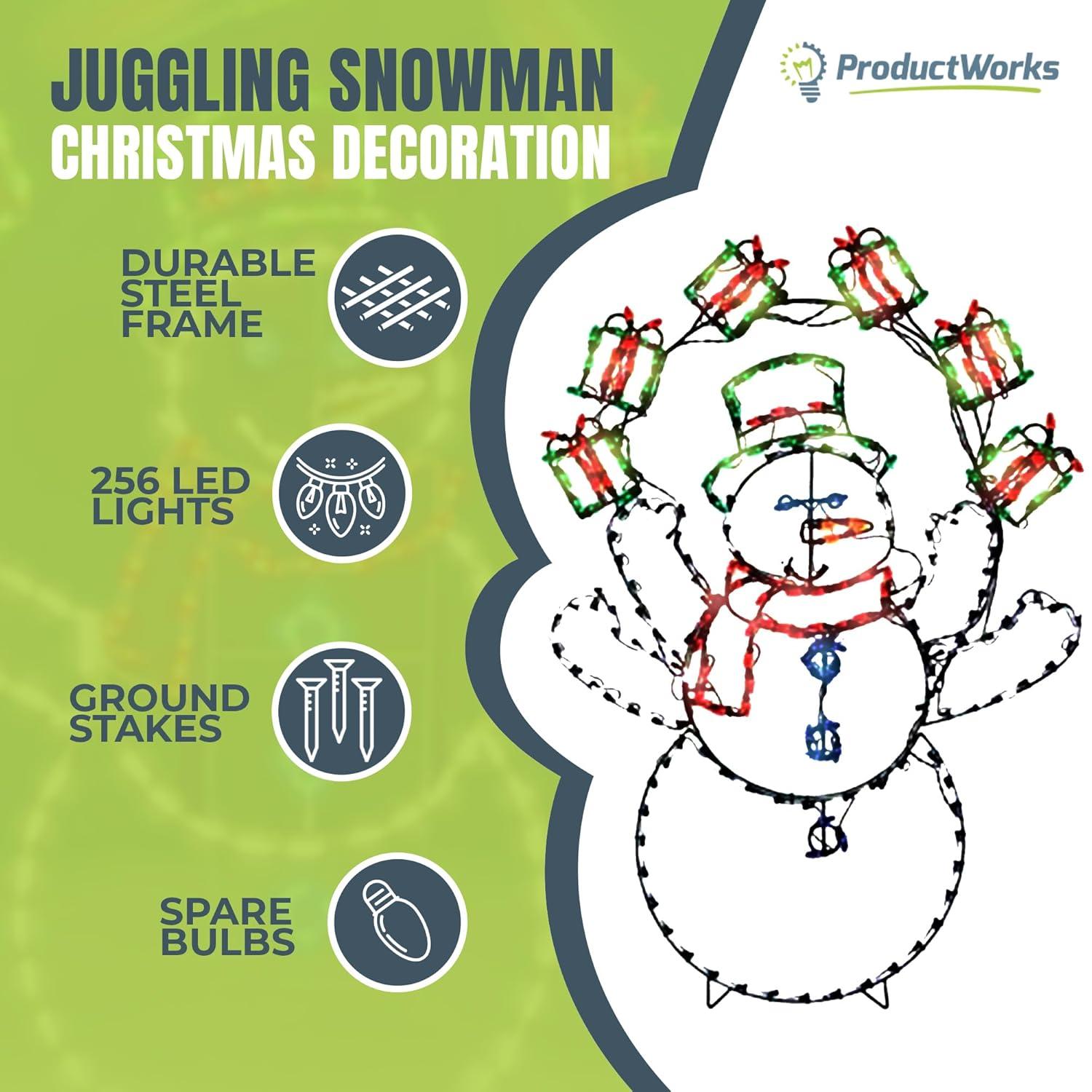 ProductWorks ProductWorks 60 In Pro-Line LED Animation Juggling Snowman Christmas Decoration