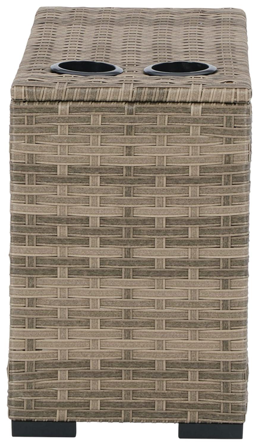 Signature Design by Ashley Contemporary Calworth Outdoor Console, Beige