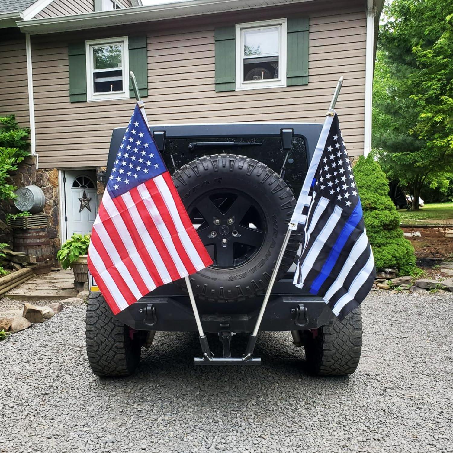 Thin Blue Line Flag United States Policeman Banner Polyester 3x5 Foot Flags Vivid Color and UV Fade Resistant Flag Outdoor Banner