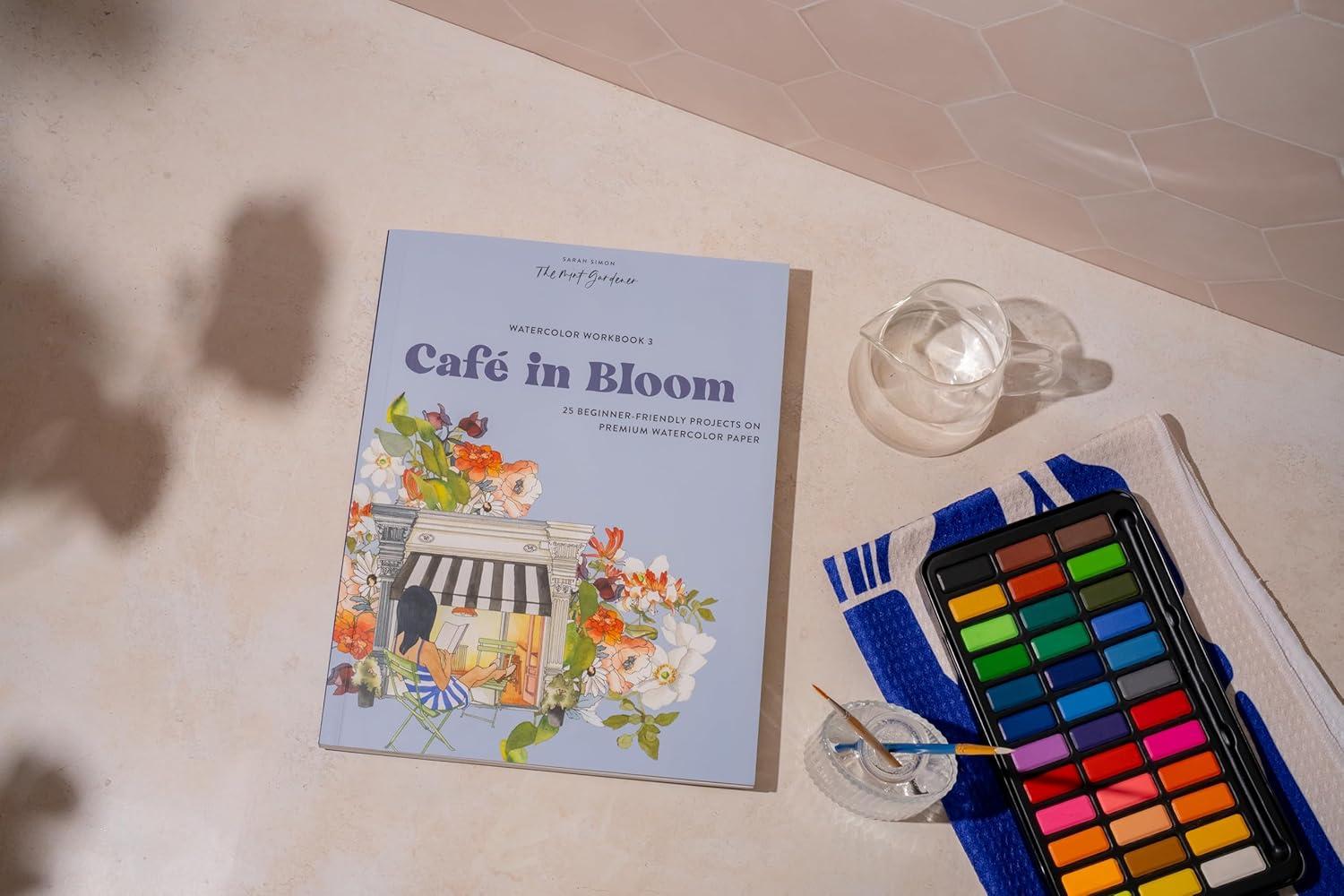 Watercolor Workbook: Café in Bloom - by  Sarah Simon (Paperback)