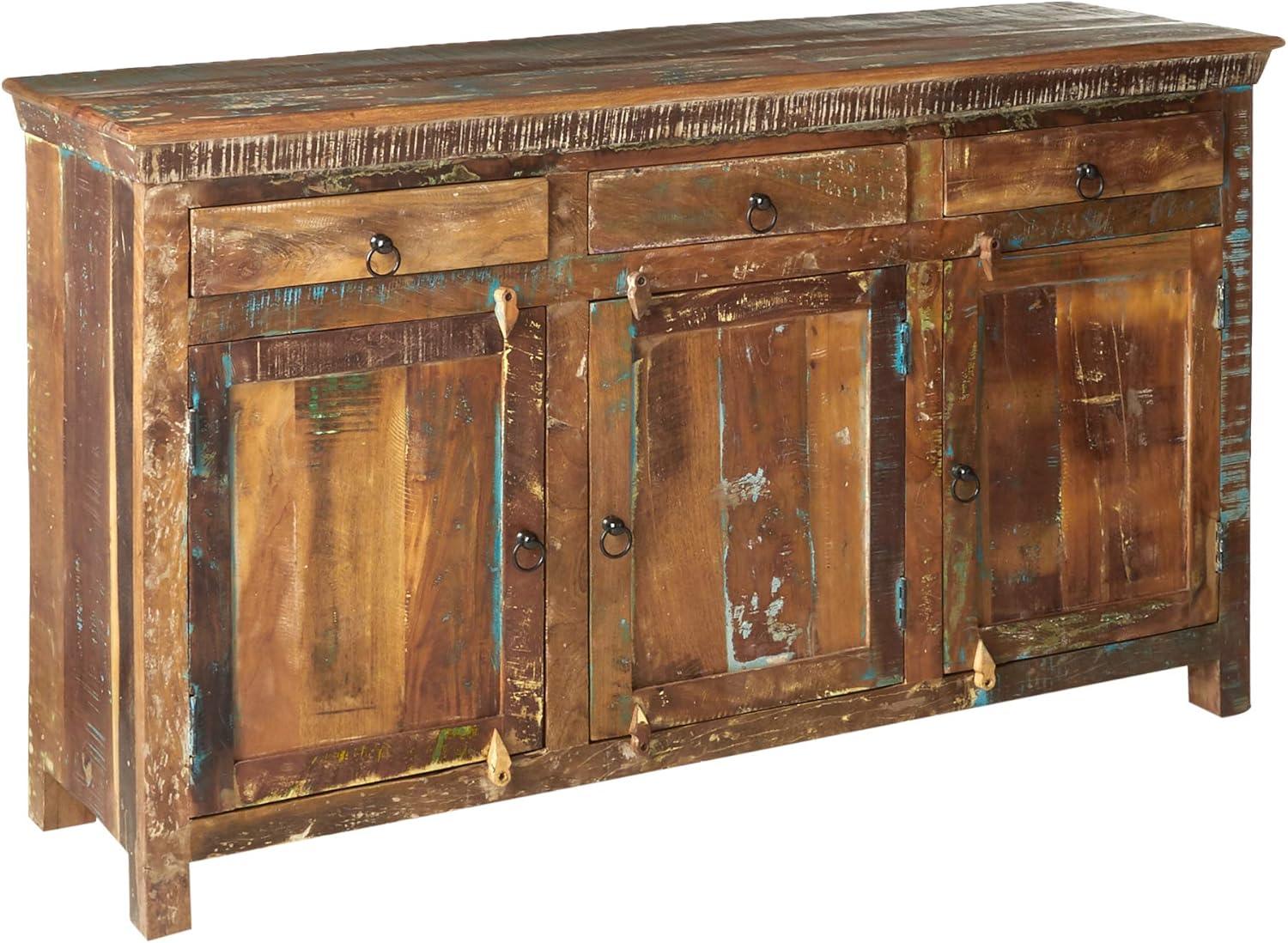 Reclaimed Wood 3-Door Brown Freestanding Accent Cabinet