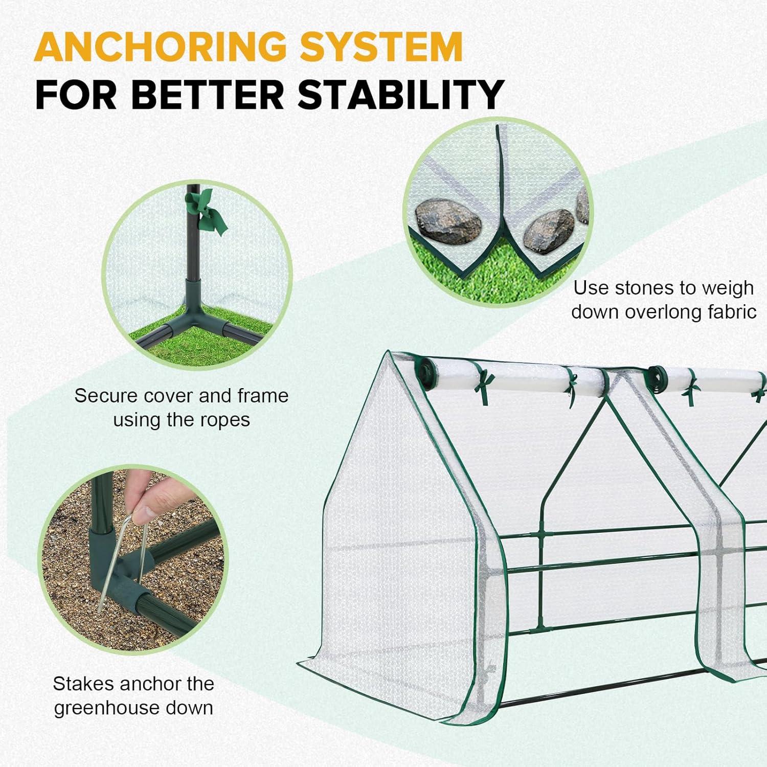 EAGLE PEAK 95'' W x 36'' D Mini Greenhouse With Bubble Film Cover