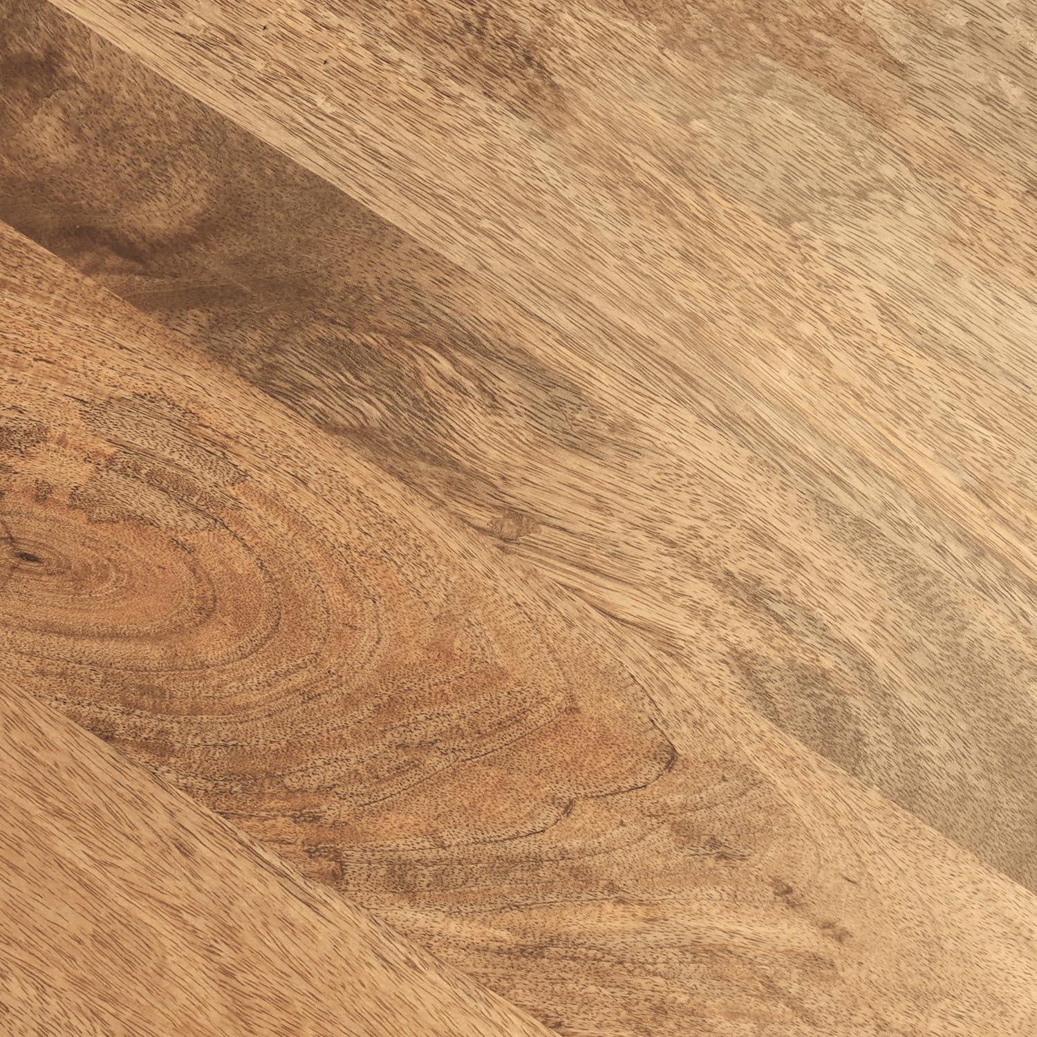 Simpli Home Robbie 16"W Solid Mango Wood Round Accent Table with Sculptural Design