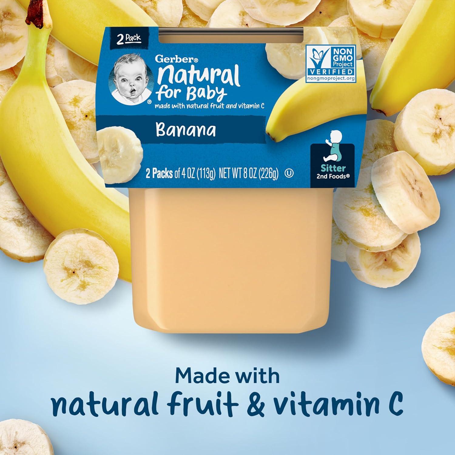 Natural Banana Baby Food Puree, 8 Ounce Pack