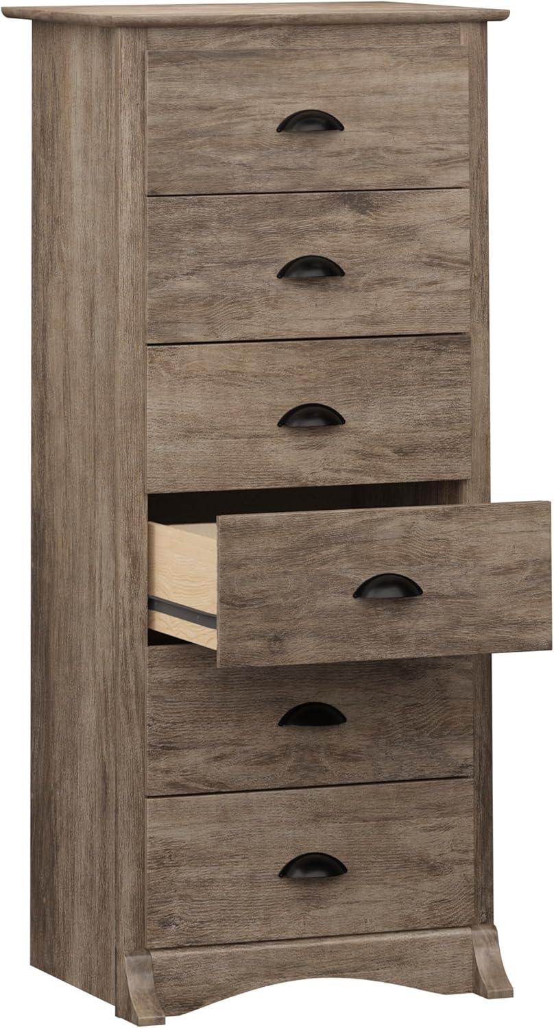 Tall 6 Drawer Chest Drifted Gray - Prepac: Space-Saving Bedroom Storage Furniture