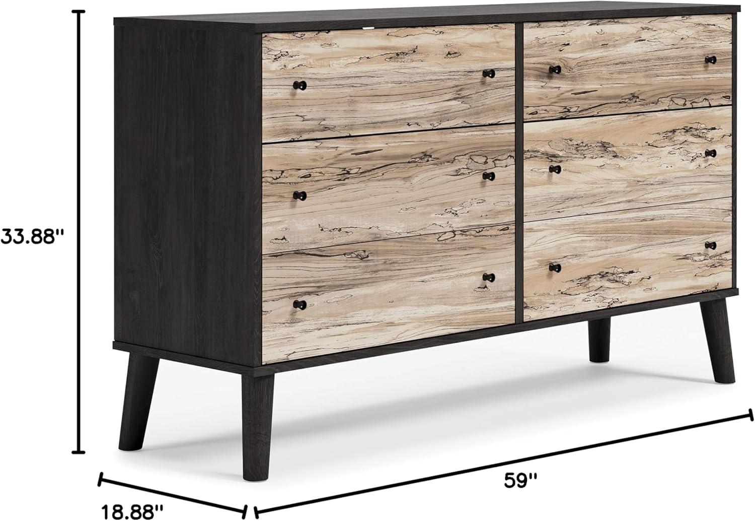 Signature Design by Ashley Contemporary Piperton Dresser, Two-tone Brown/Black