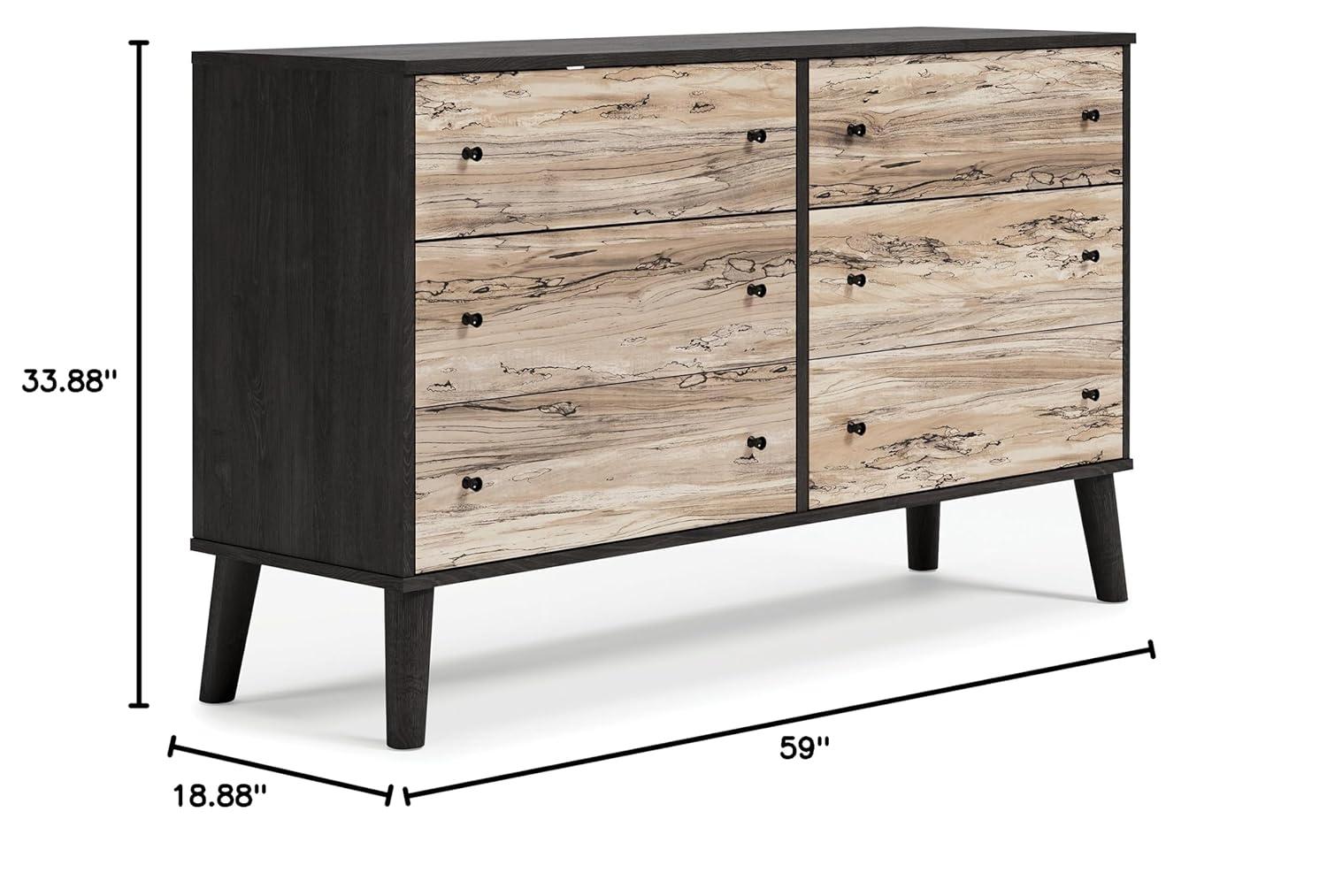 Signature Design by Ashley Contemporary Piperton Dresser, Two-tone Brown/Black