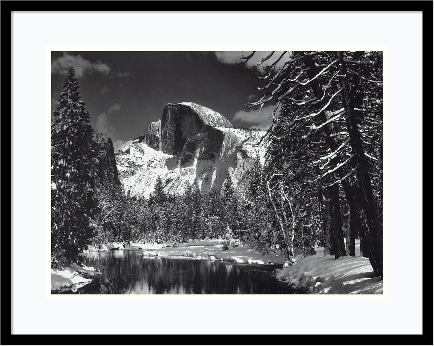 Black and White Framed Landscape Print with Matte Finish