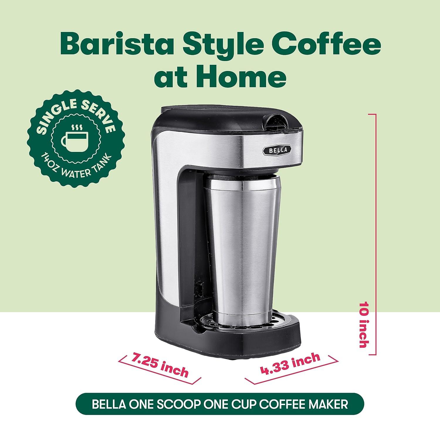 BELLA Single Scoop Coffee Maker, Black