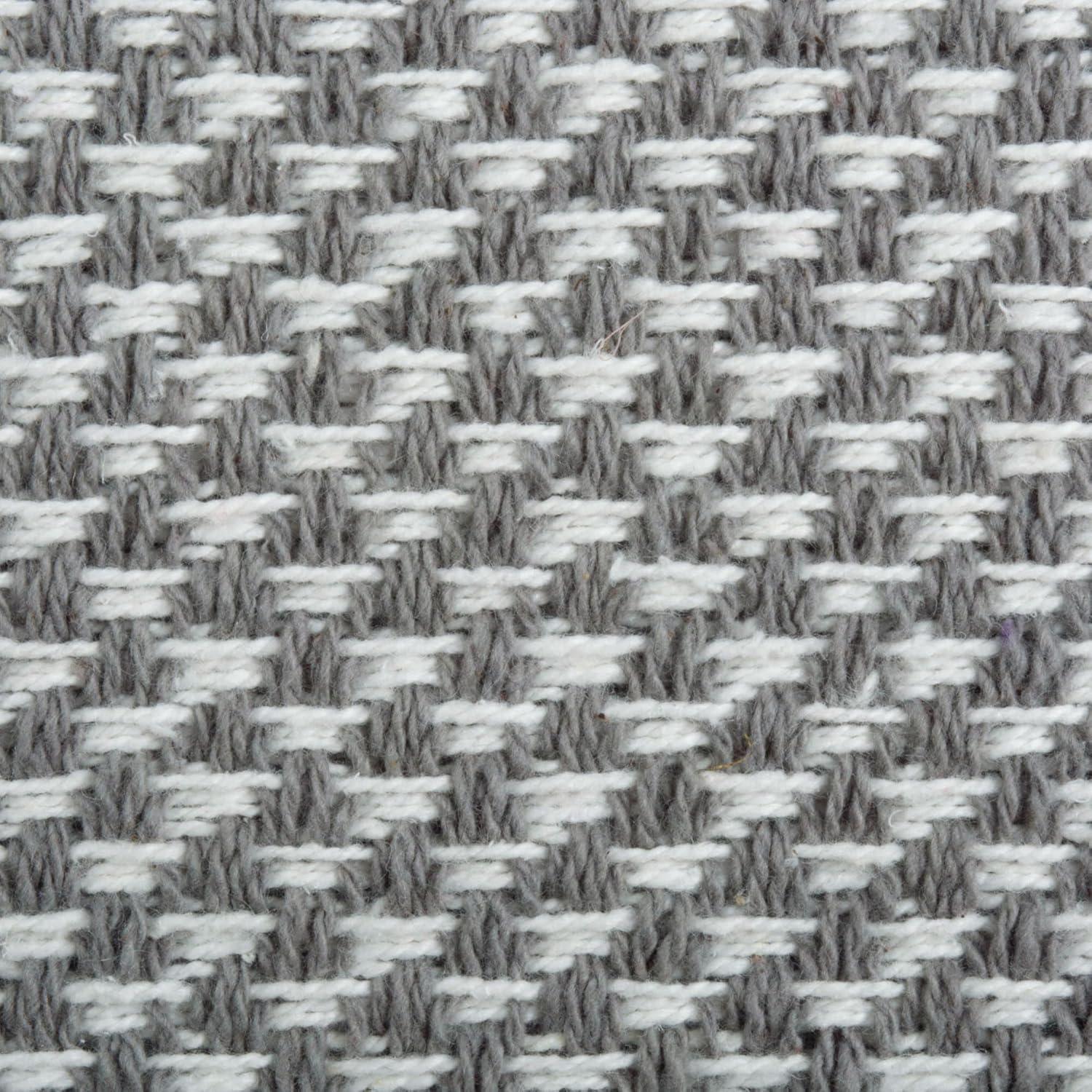 Design Imports  Woven Jacquard Fringe Table Runner, Gray, 15X72"