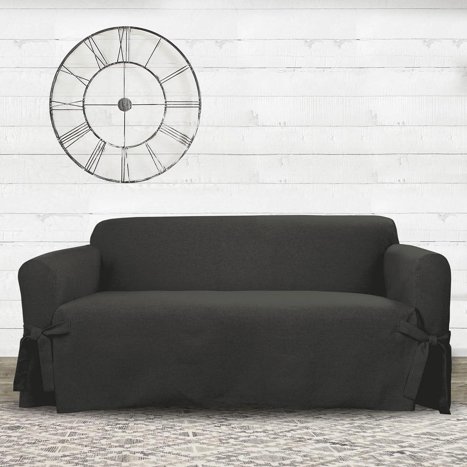Sure Fit Polyester Box Cushion Loveseat Slipcover