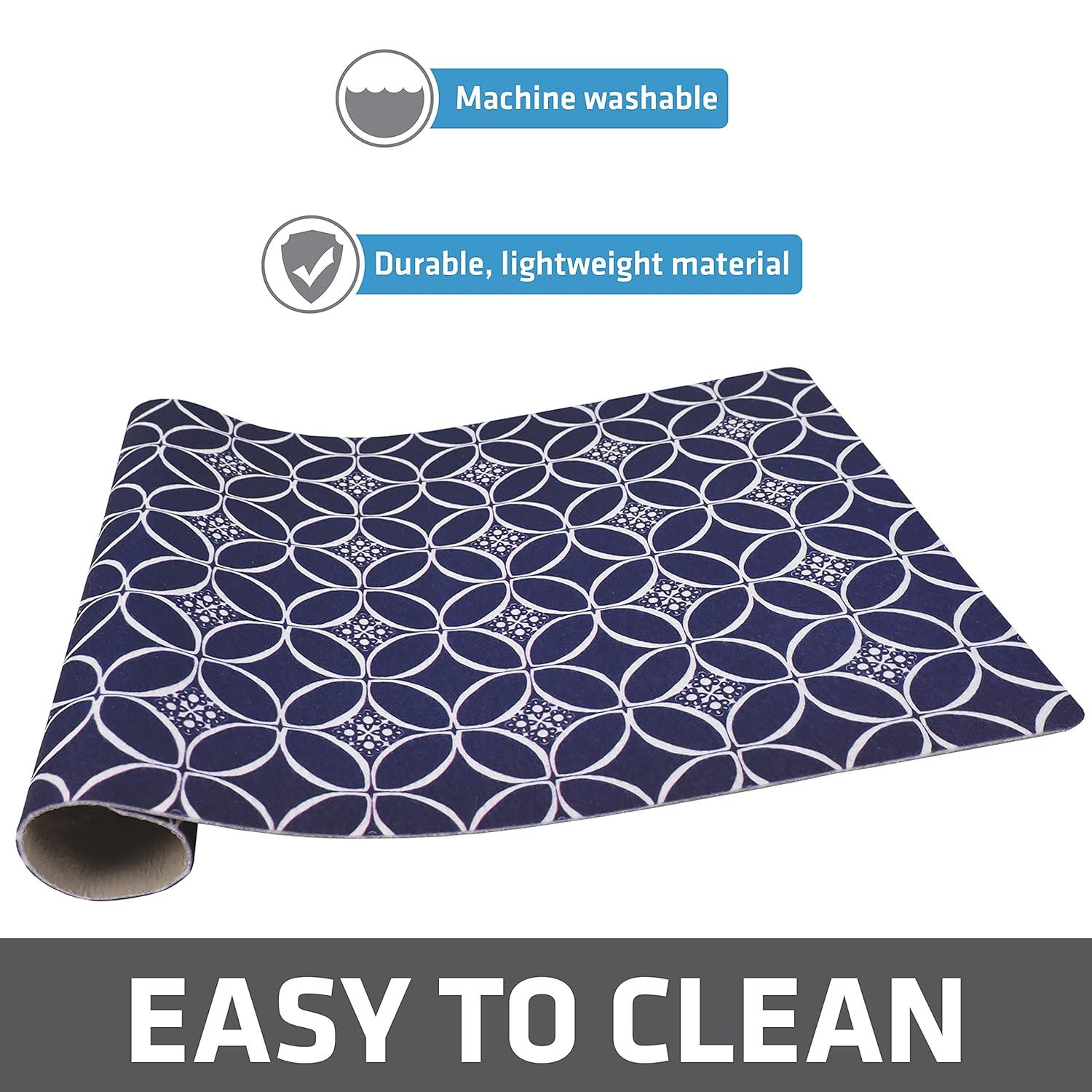 Pet Bowl Placemat, Feeding Mat For Dog & Cat - Thin, Absorbent, Waterproof, Machine Washable