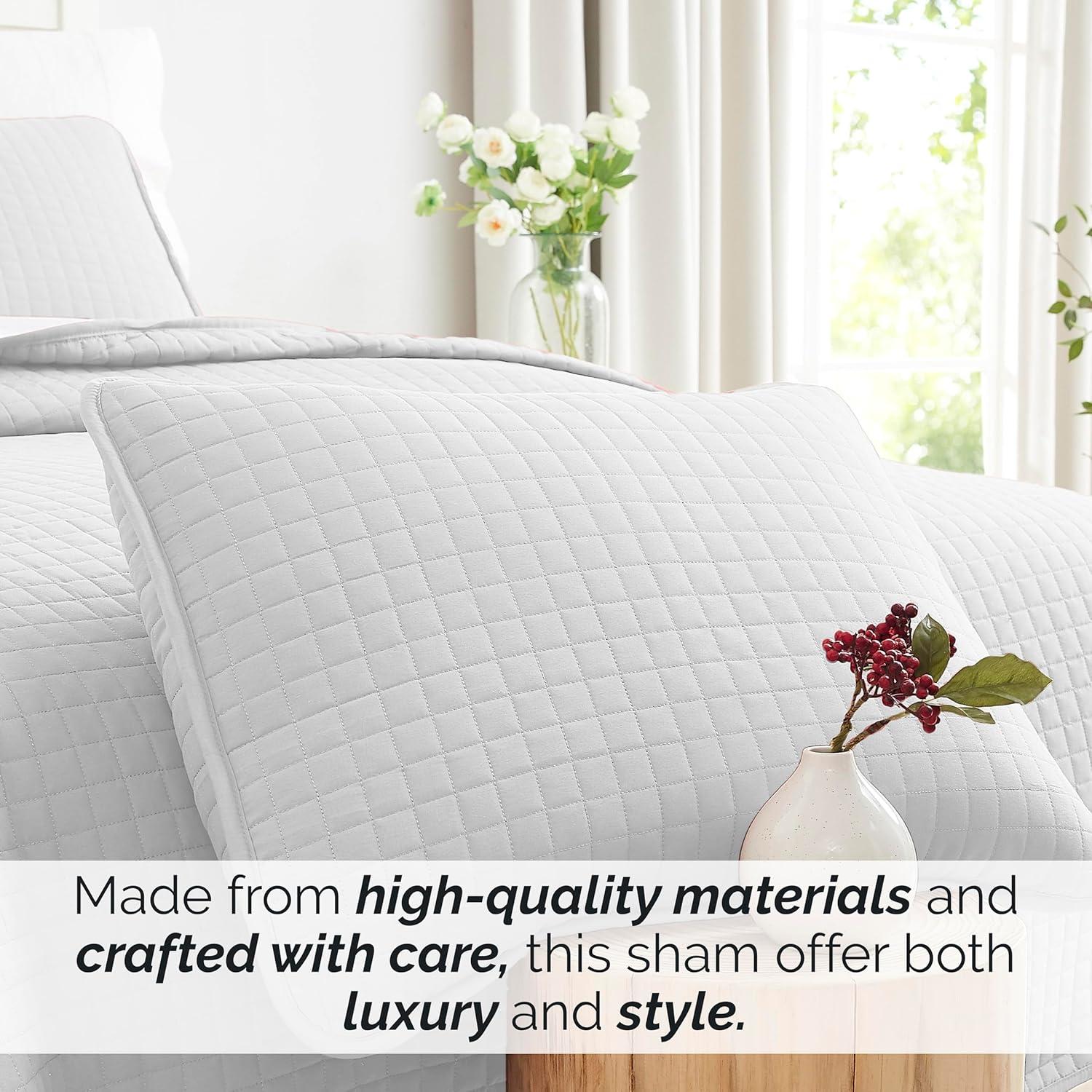 Southshore Fine Living, Inc. Pillow Shams King Size Set of 2, Large 20"x36" Sage Green Pillow Covers for King Size Pillows, Luxury Quilted Sham Covers to Complement Home Decor, Sage Green