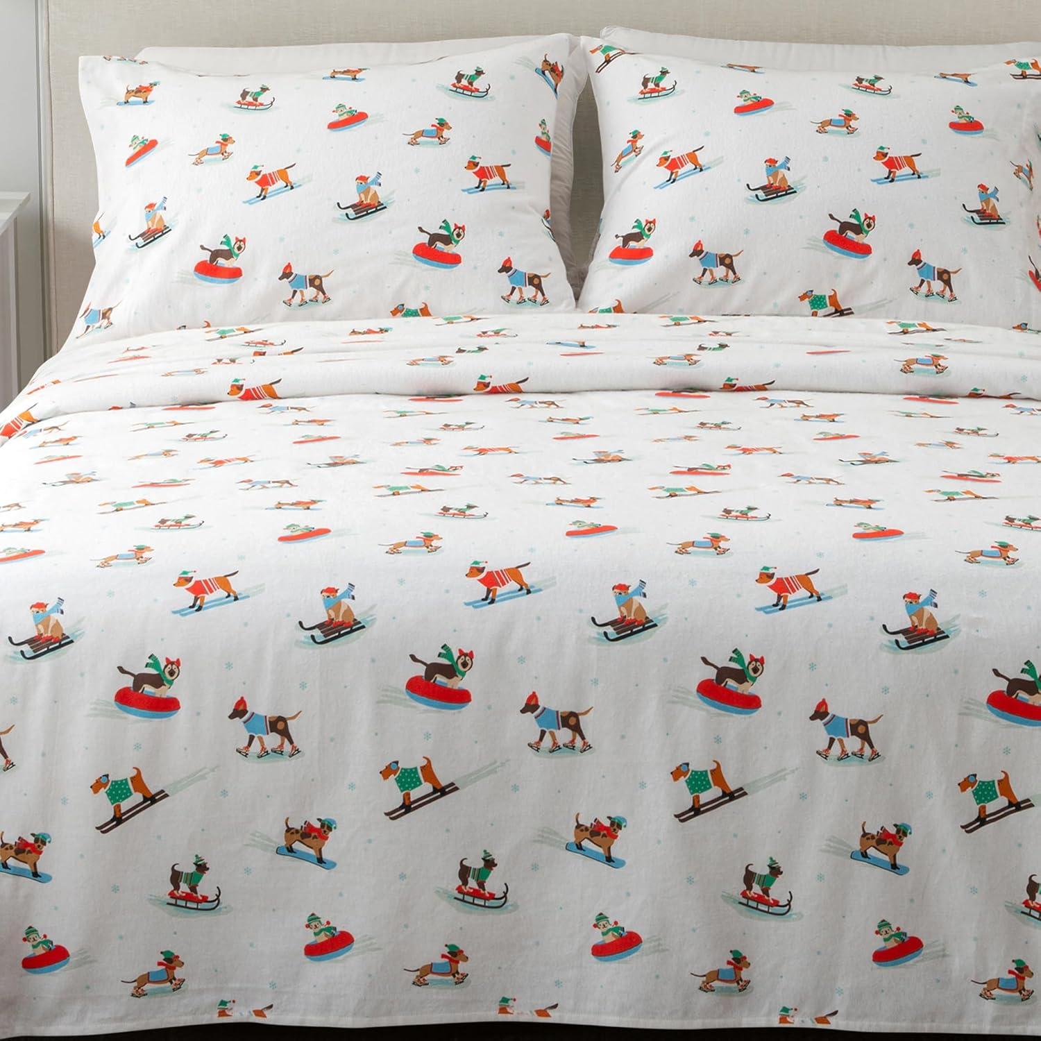 100% Cotton Holiday Flannel Sheet Set - Great Bay Home