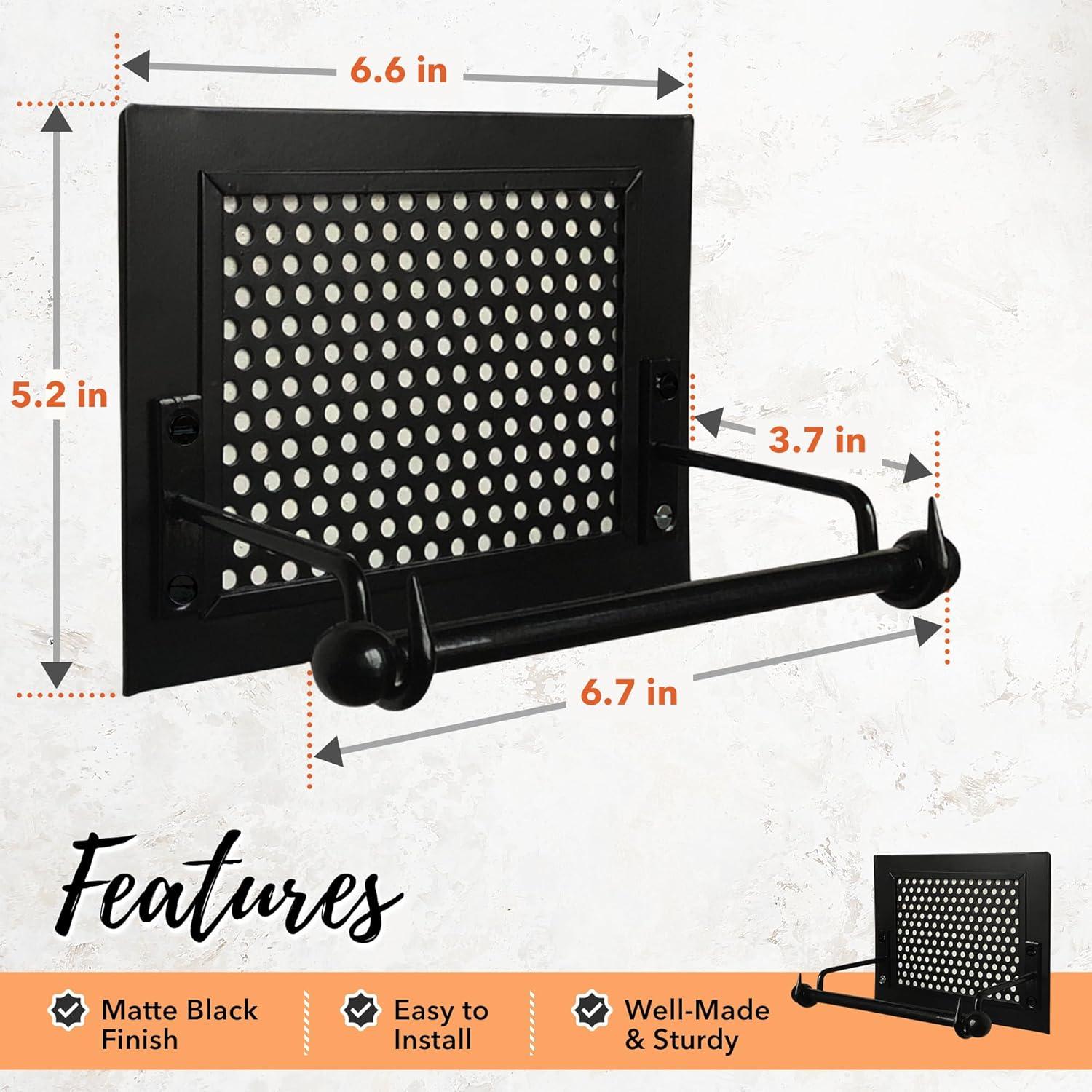 Wall Mount Rustic Toilet Paper Holder with Hole Punch Detail