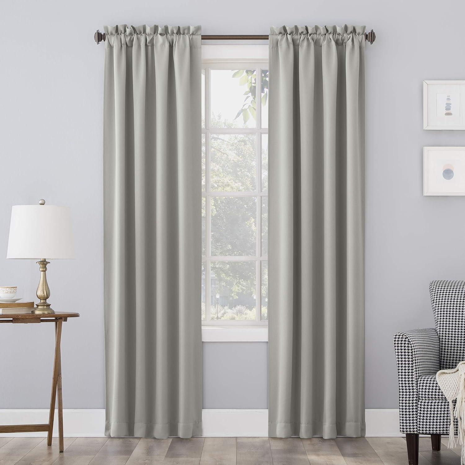 Sun Zero Blackout Kenneth Energy Saving Rod Pocket Curtain Panel