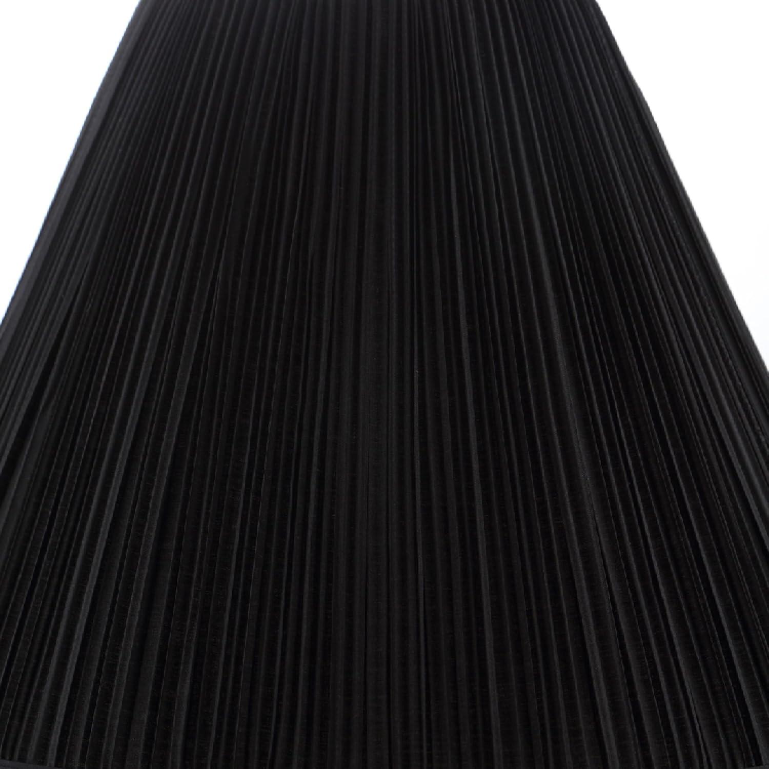 Aspen Creative 33192, Transitional Hardback Empire Shaped Mushroom Pleated Black Spider Shade, 6" Top x 16" Bottom x 12" Slant