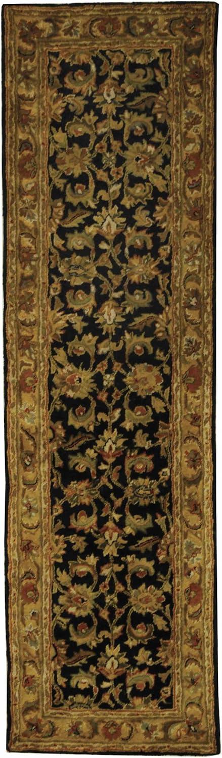 Classic CL758 Hand Tufted Runner Rug - Black/Gold - 2'3"x12' - Safavieh.