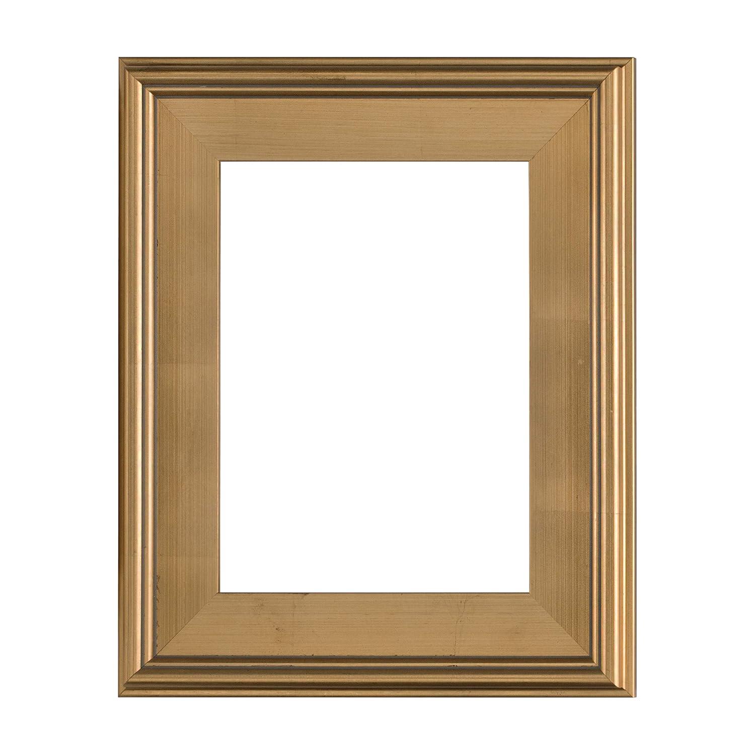Creative Mark Plein Air Wooden Picture Frame - 5X7 Gold - Professional Single Frame for Art Panels, Stretched Canvas, Pictures and More, glass and backing not included