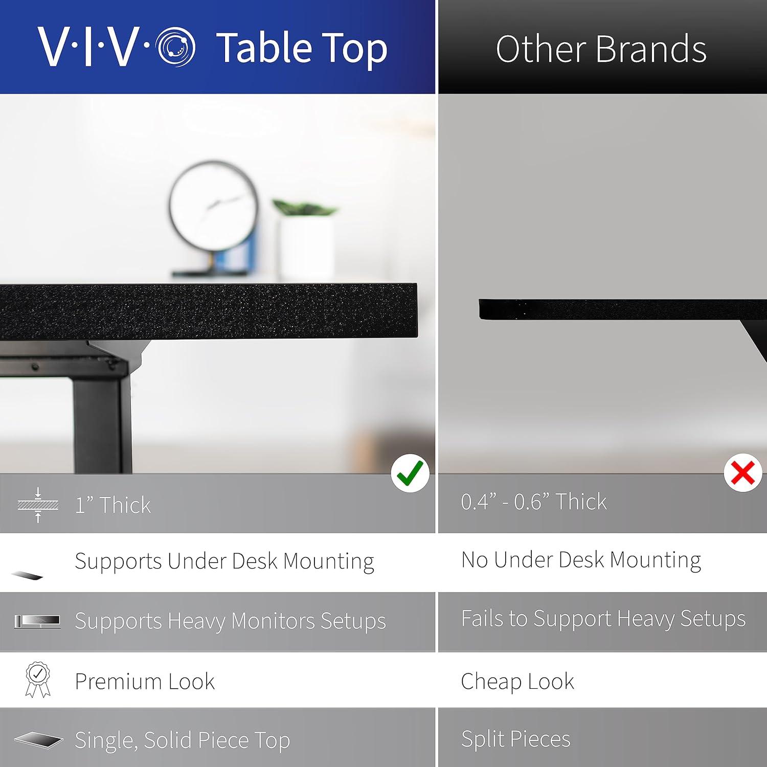 VIVO 55" x 24" Square Corner Table Top for Standing Desk Frames, Top Only, TOP55B-S series