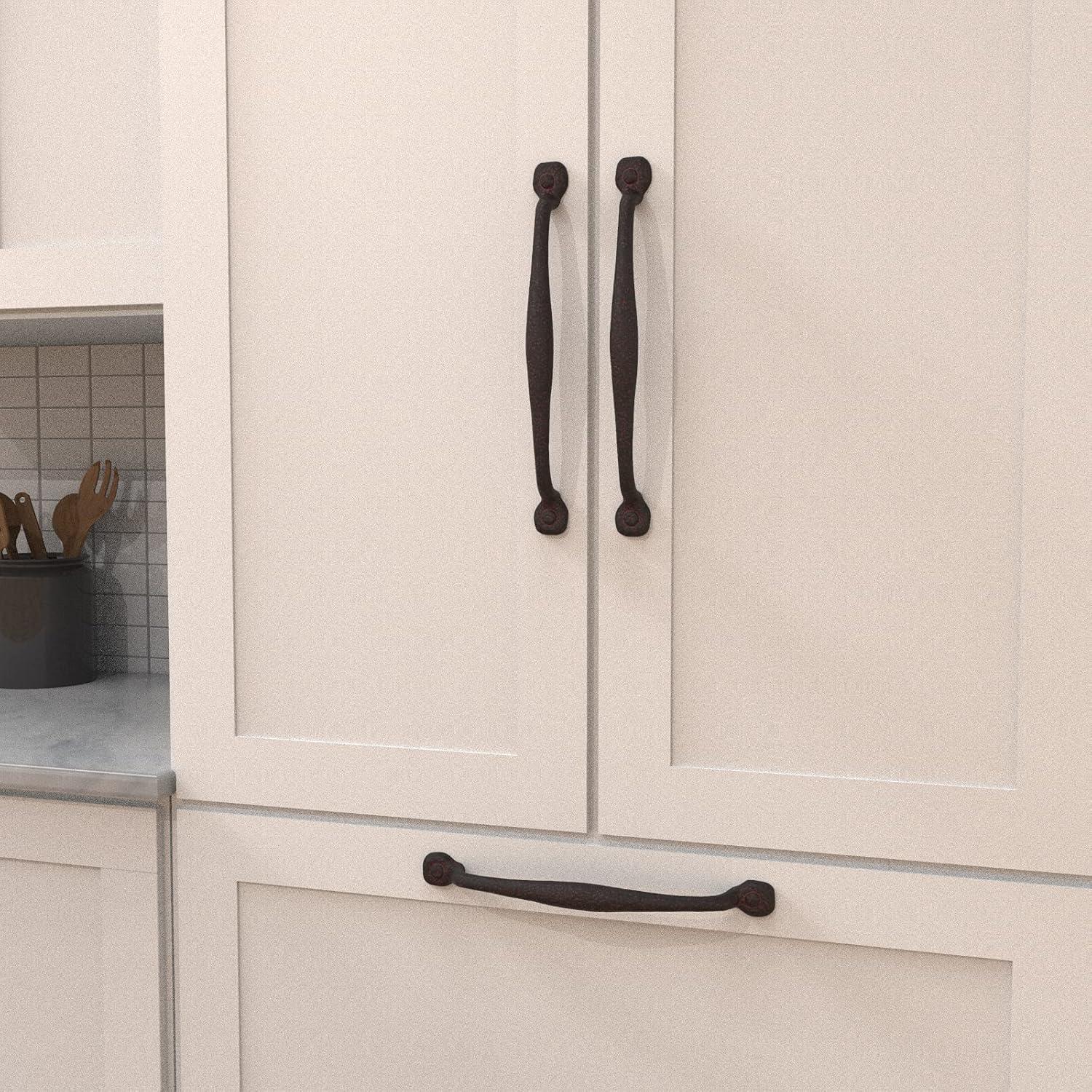 Refined Rustic Kitchen Cabinet Handles, Solid Core Drawer Pulls for Cabinet Doors