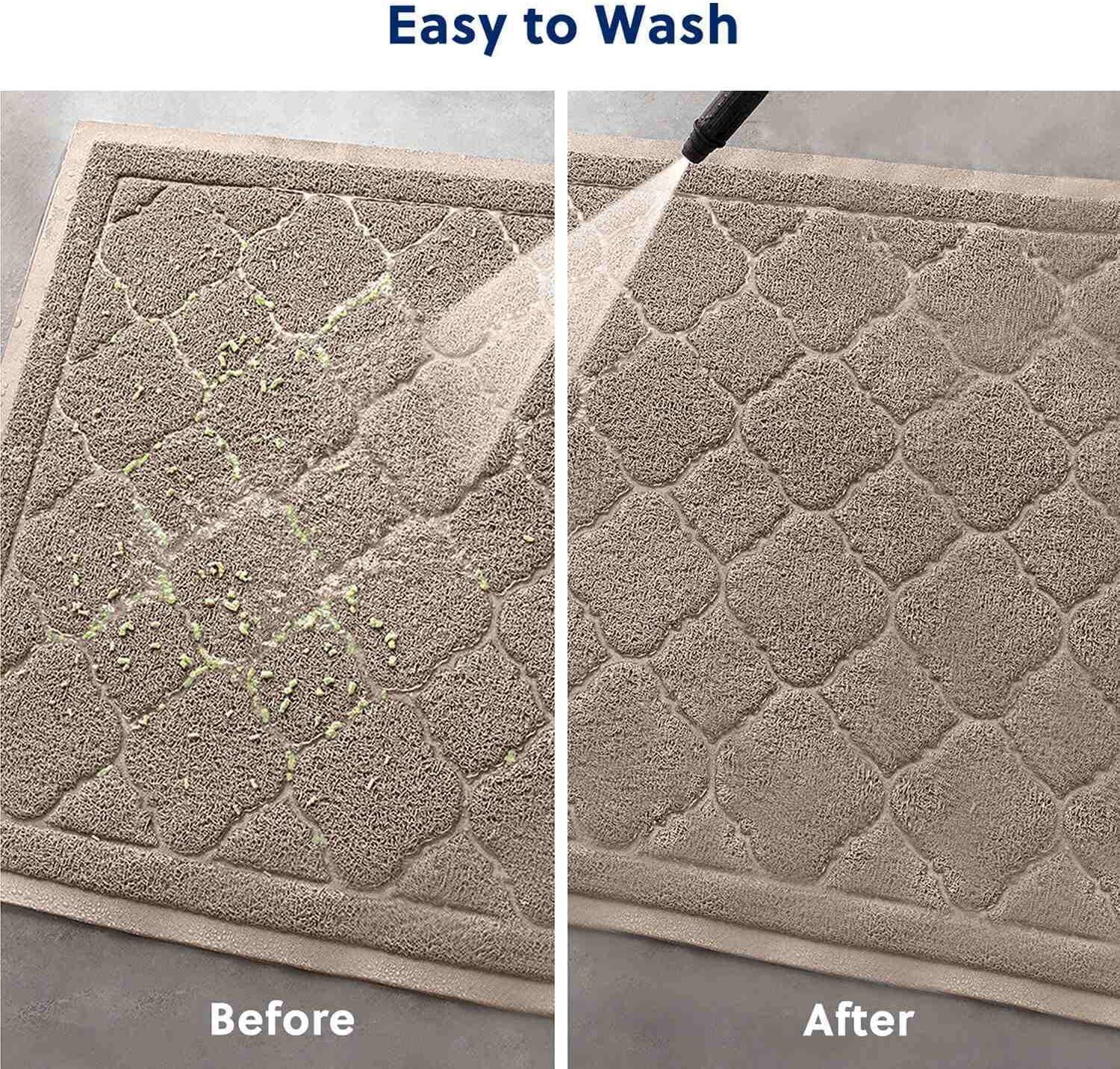 WePet Jumbo Cat Litter Mat, Kitty Litter Trapping Mess Mat Soft PVC Rug, 47" x 36", Champagne