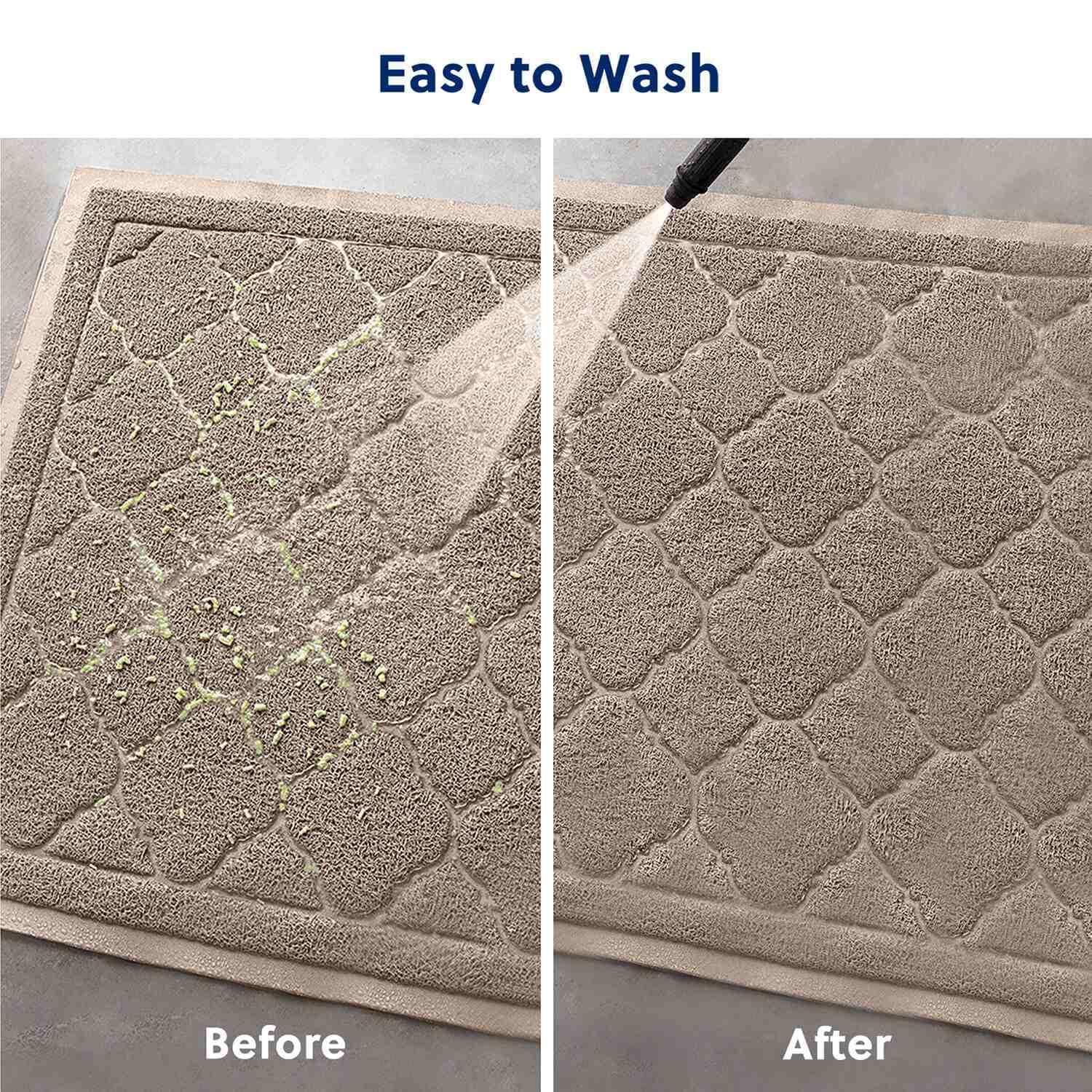 WePet Jumbo Cat Litter Mat, Kitty Litter Trapping Mess Mat Soft PVC Rug, 47" x 36", Champagne