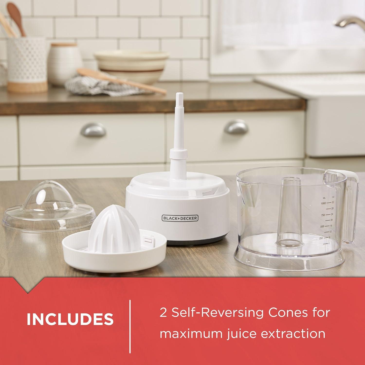 White 32oz Electric Citrus Juicer with Reverse Function