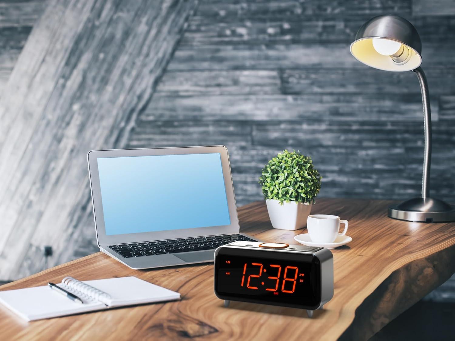 Emerson SmartSet Dual Alarm Clock Radio with Bluetooth Speaker and 1.4" Orange LED Display, CKS1521