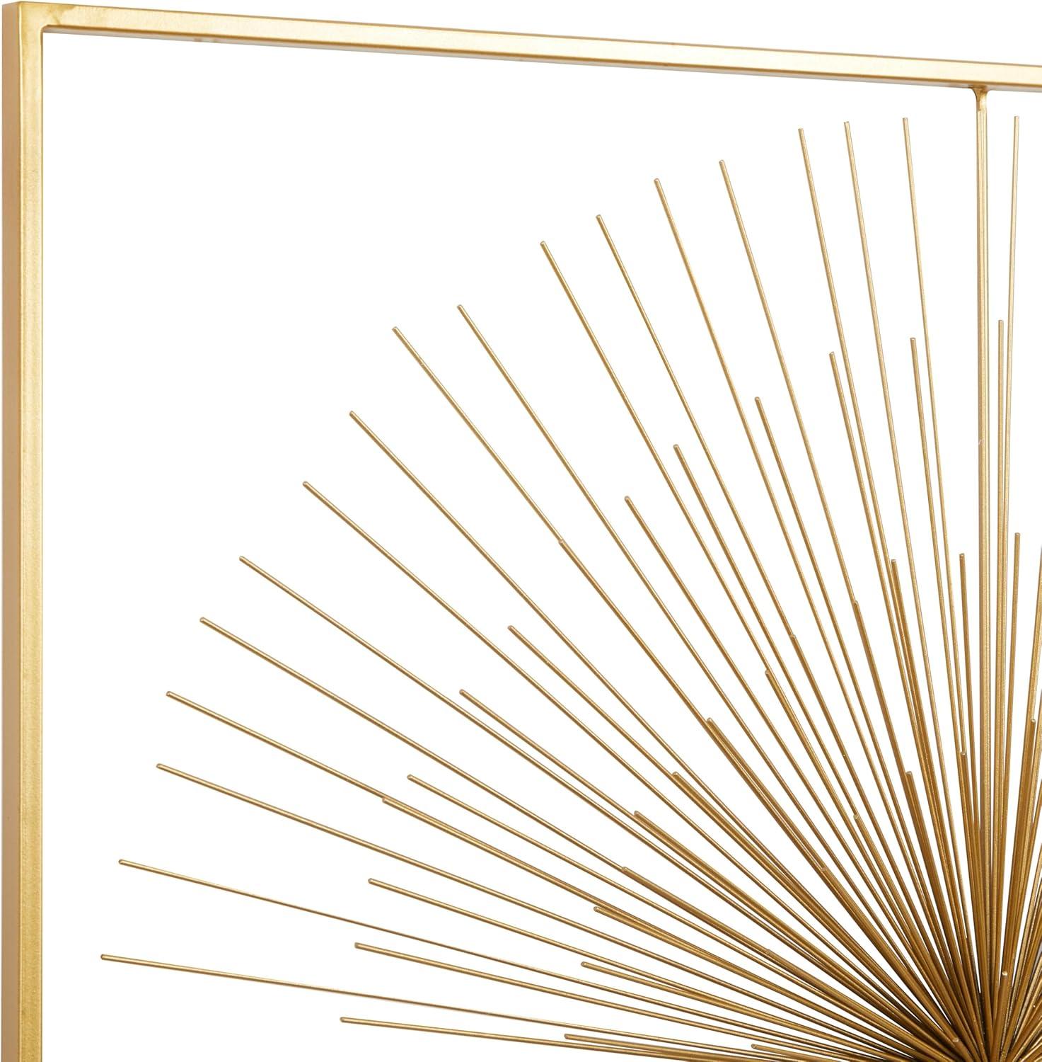 Metal Starburst Handmade Large 3D Wall Decor with Gold Frame Gold - CosmoLiving by Cosmopolitan