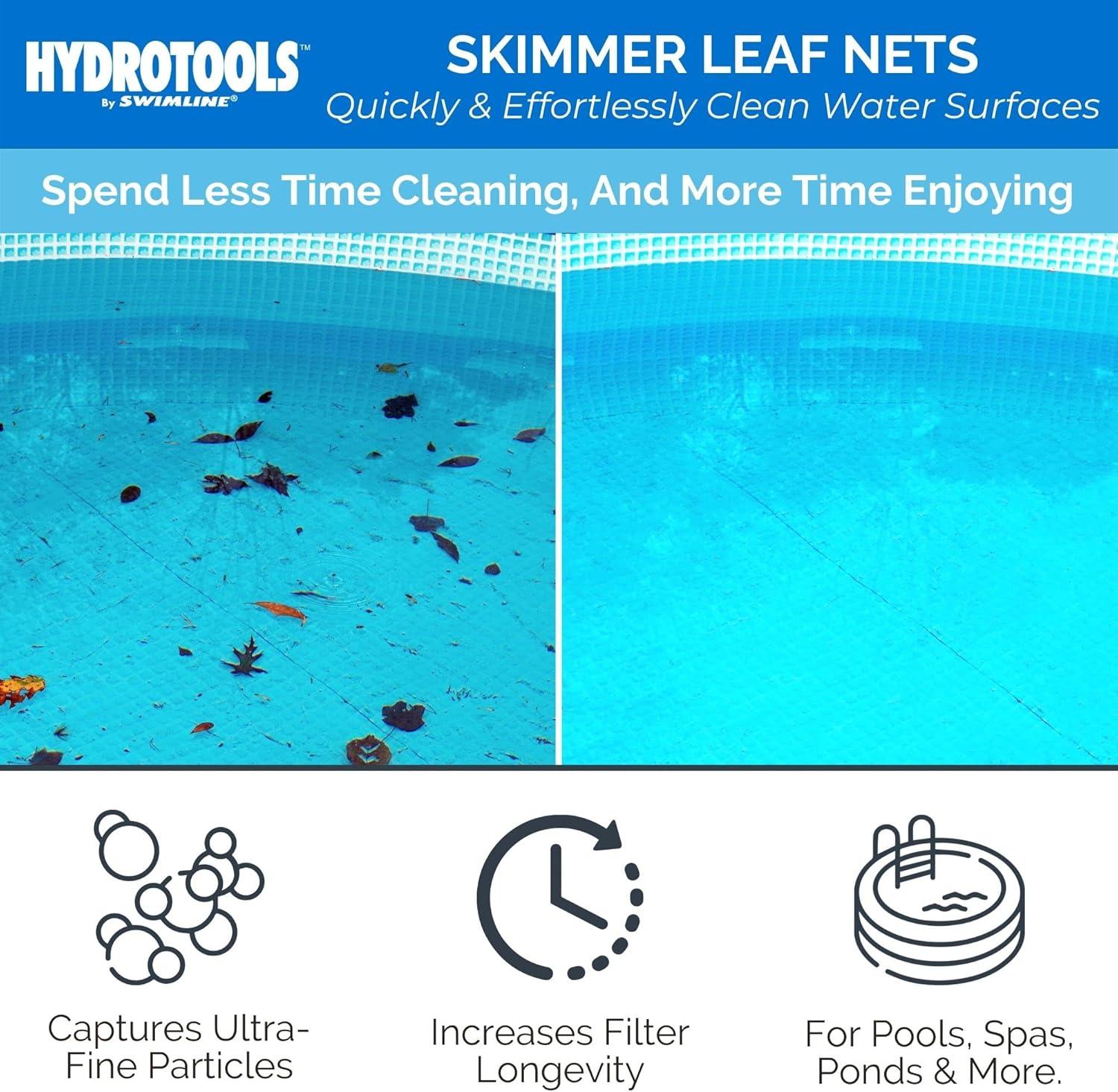 Swimline HYDROTOOLS 8028 Premium Aluminum Leaf Skimmer Net Head Cleaner  For Swimming Pool Spa Fountain Pond Hot Tub  Leaves Bugs Debris Fine Cleaning Maintenance  Heavy Duty Extra Large