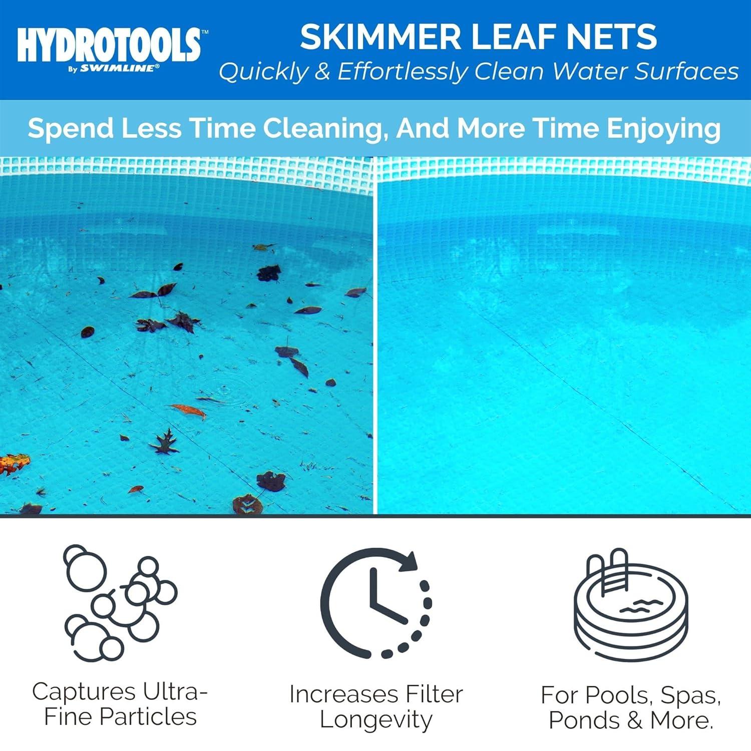 Swimline HYDROTOOLS 8028 Premium Aluminum Leaf Skimmer Net Head Cleaner  For Swimming Pool Spa Fountain Pond Hot Tub  Leaves Bugs Debris Fine Cleaning Maintenance  Heavy Duty Extra Large