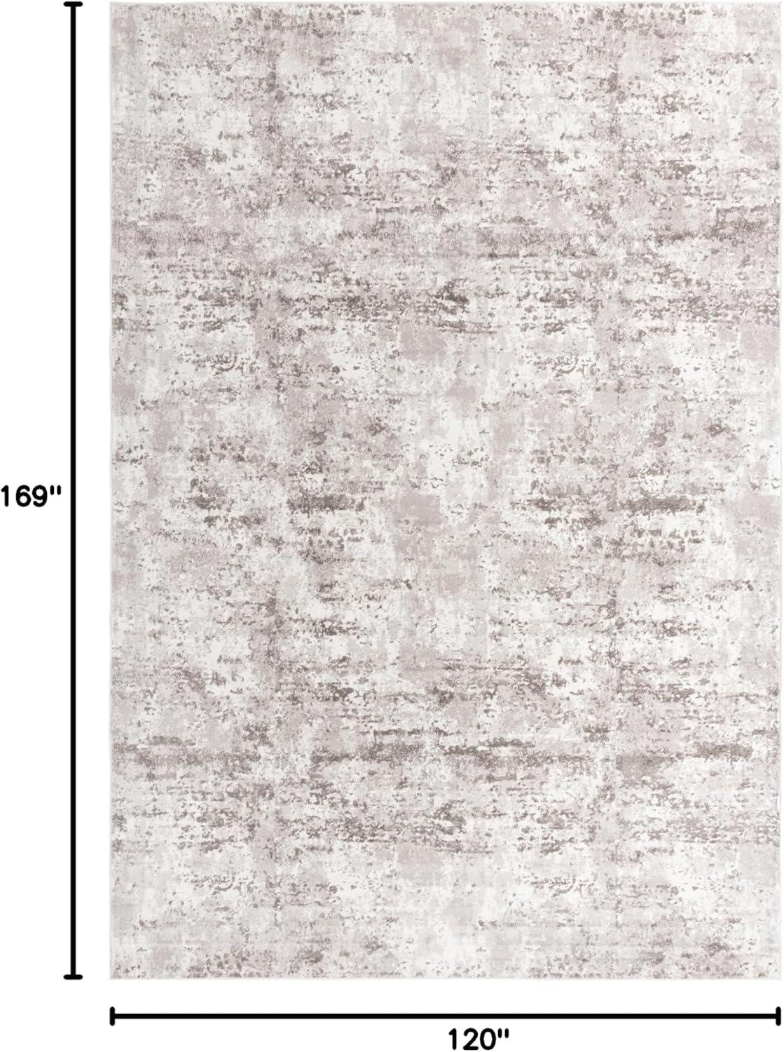 Stone Gray Abstract Synthetic 10' x 14' Easy-Care Area Rug